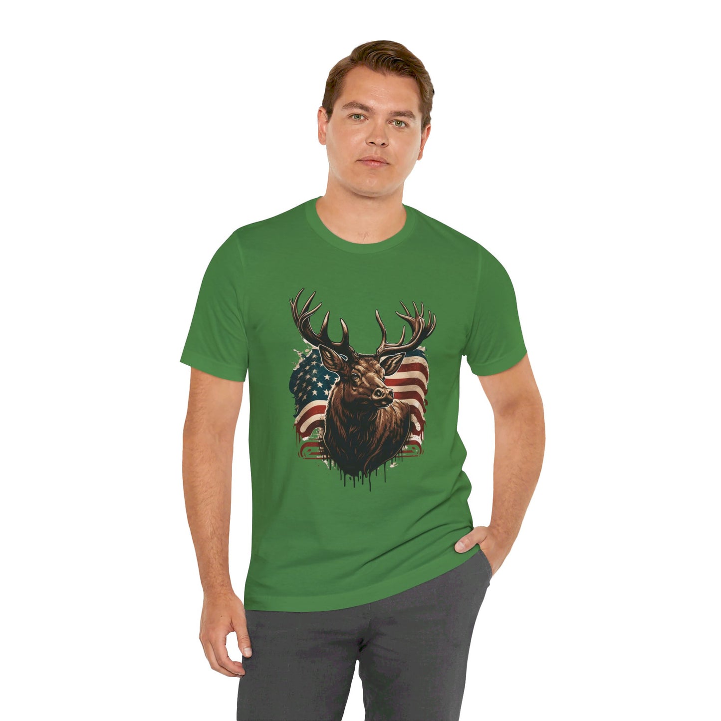 Flag & Elk Unisex Jersey Short Sleeve Tee