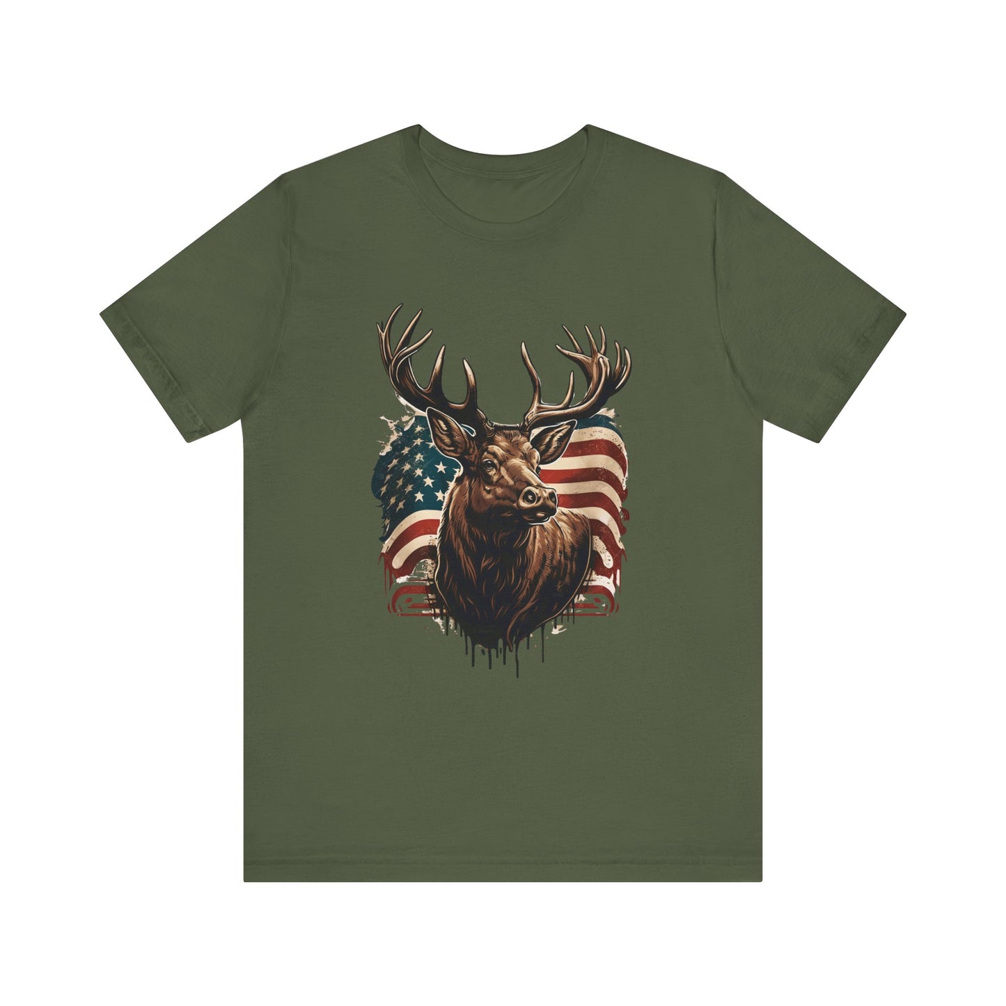 Flag & Elk Unisex Jersey Short Sleeve Tee