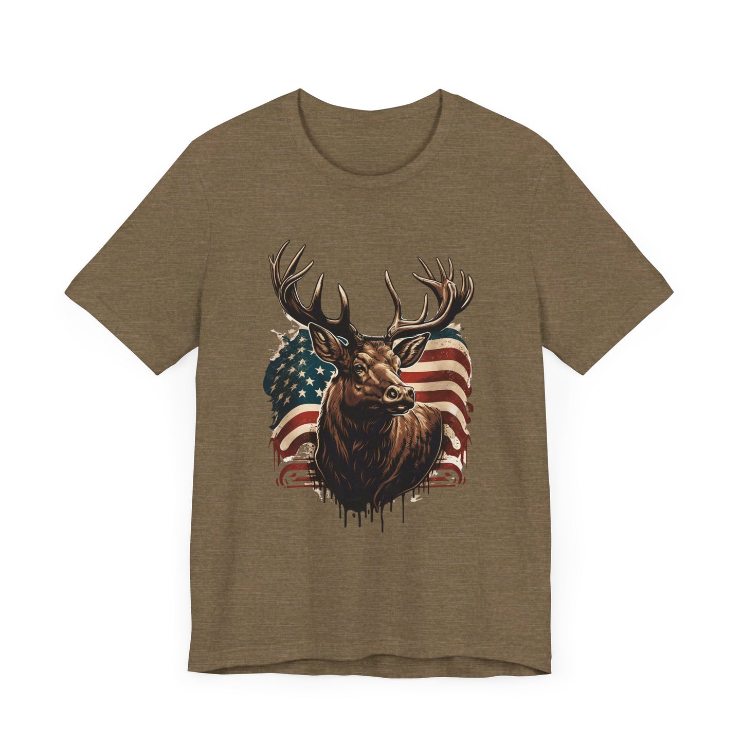 Flag & Elk Unisex Jersey Short Sleeve Tee