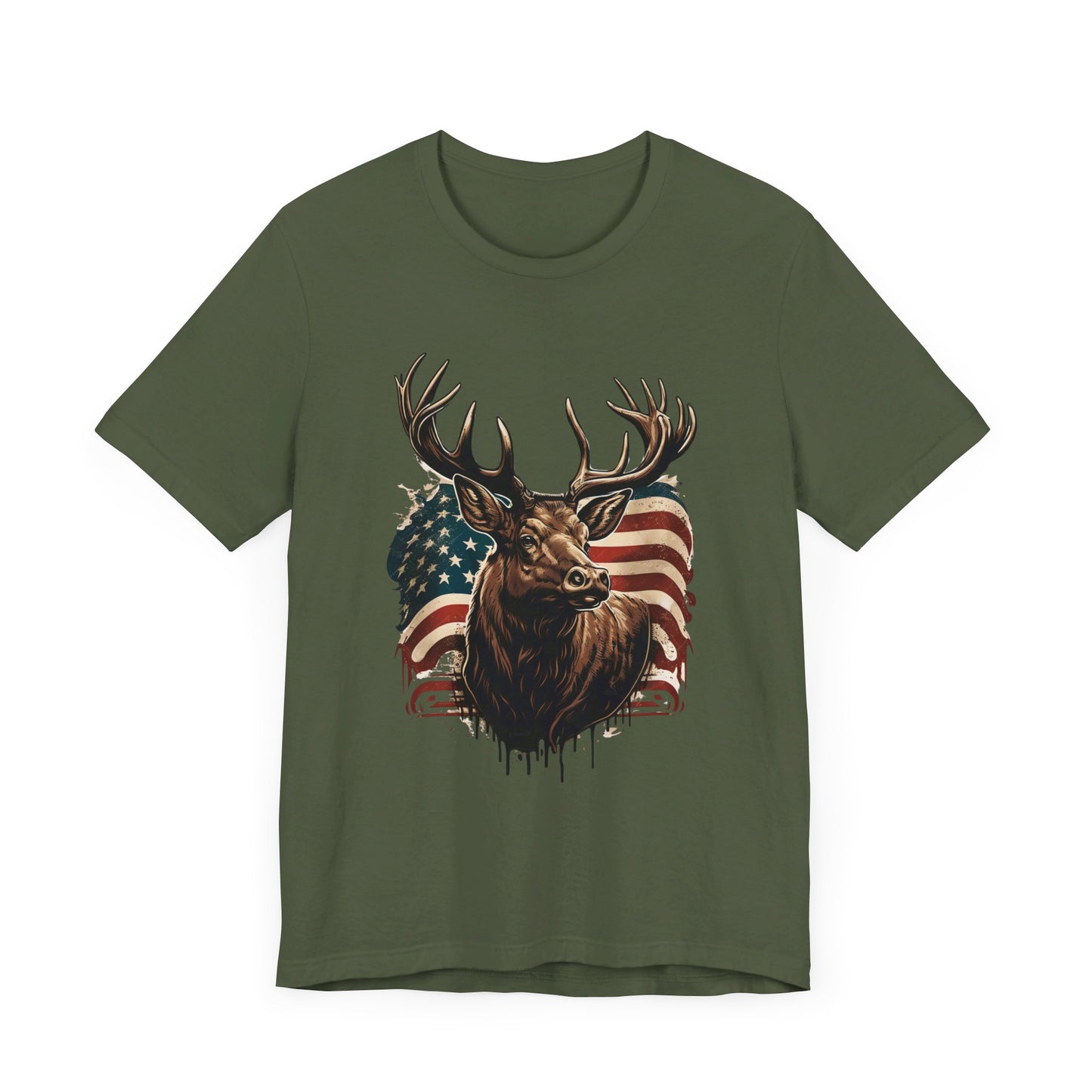 Flag & Elk Unisex Jersey Short Sleeve Tee