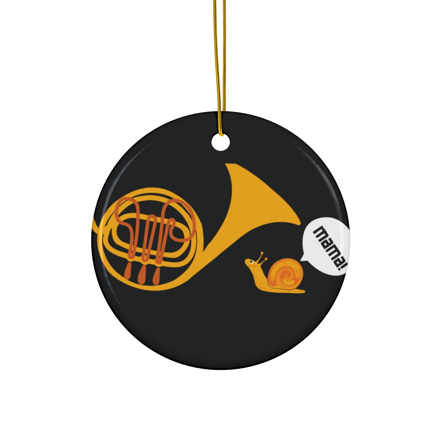French horn mama Ceramic Ornament, 4 Shapes