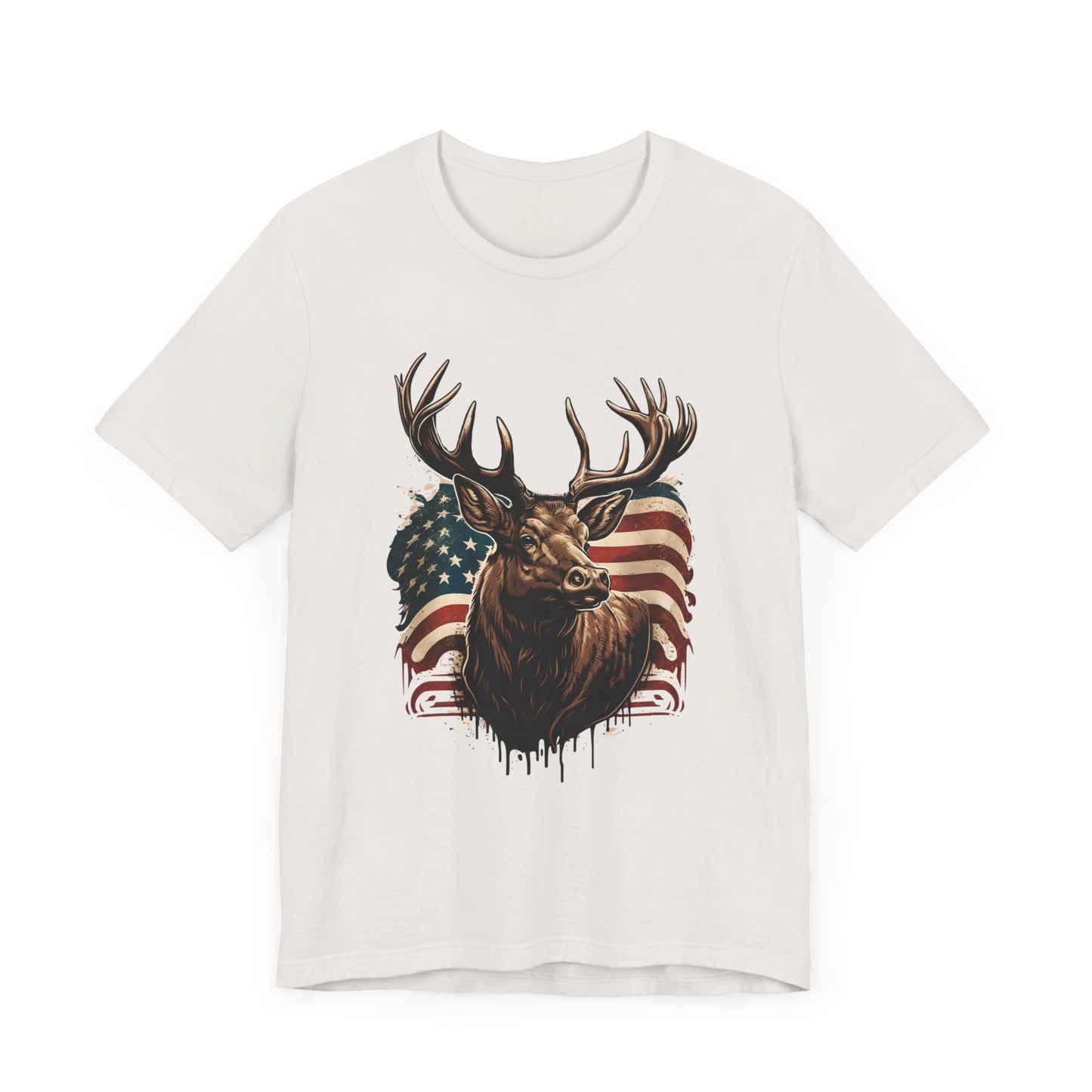 Flag & Elk Unisex Jersey Short Sleeve Tee