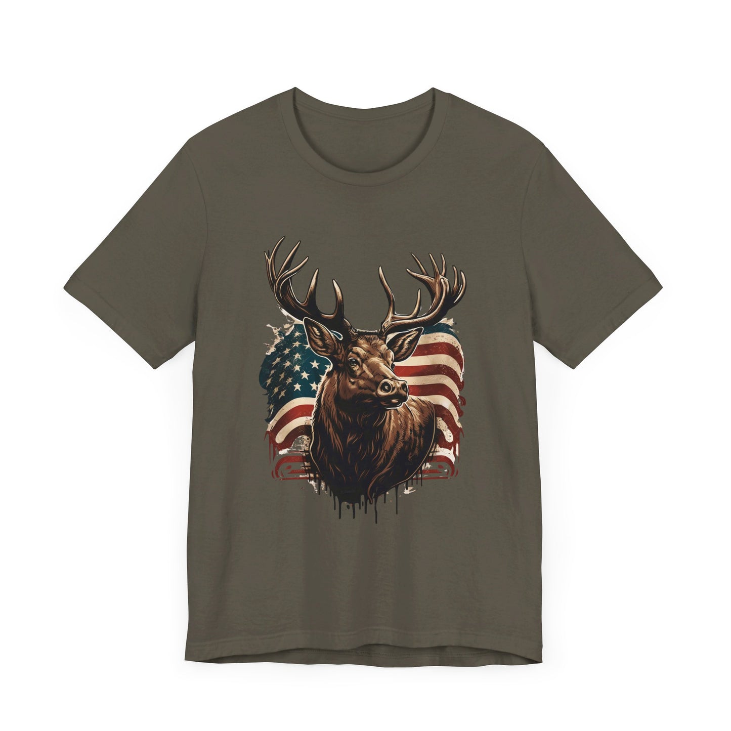 Flag & Elk Unisex Jersey Short Sleeve Tee
