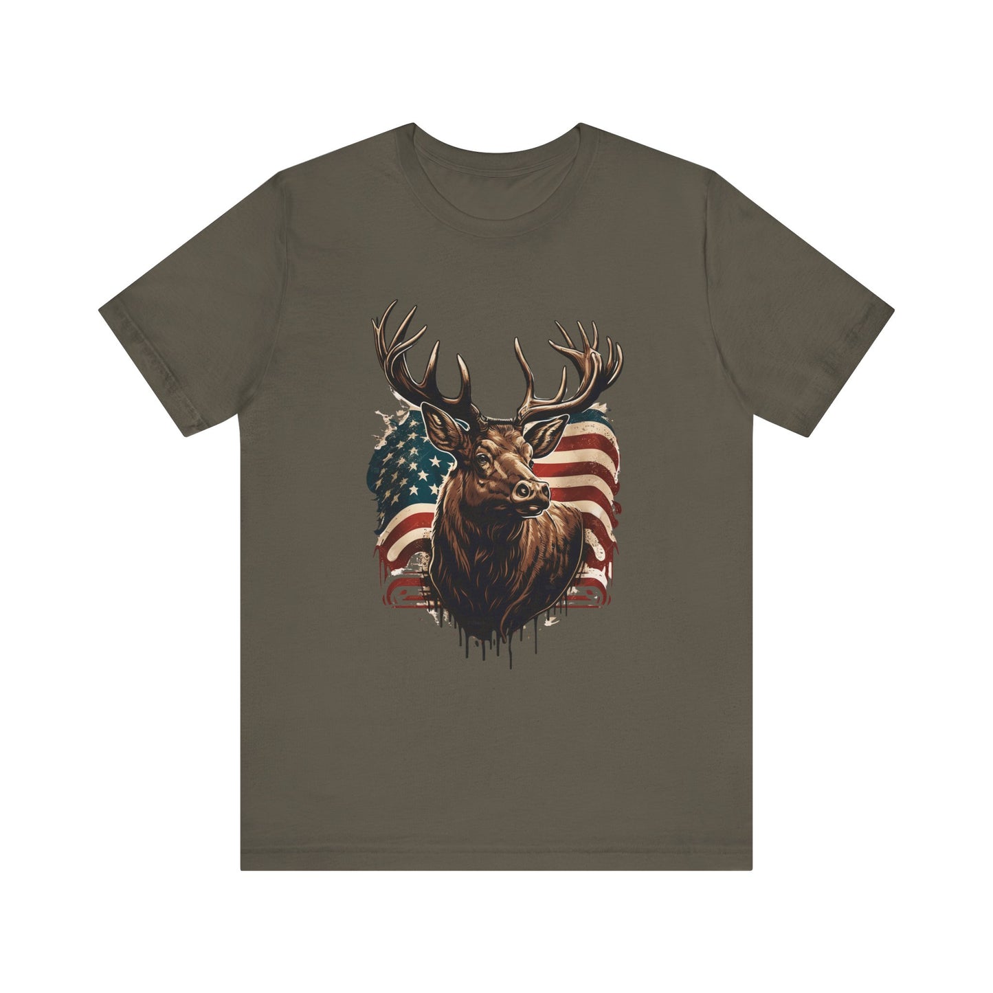 Flag & Elk Unisex Jersey Short Sleeve Tee