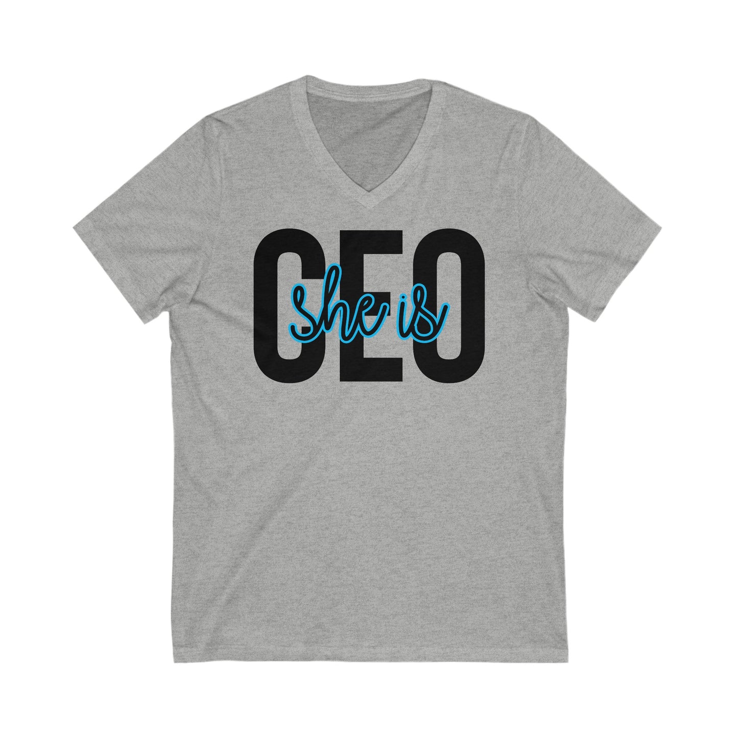 She is CEO Unisex Jersey Short Sleeve V-Neck Tee