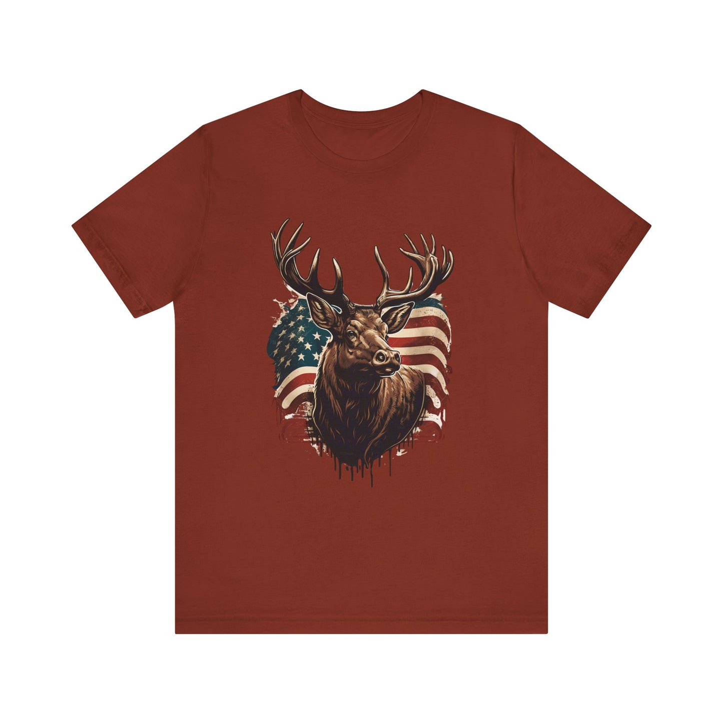Flag & Elk Unisex Jersey Short Sleeve Tee