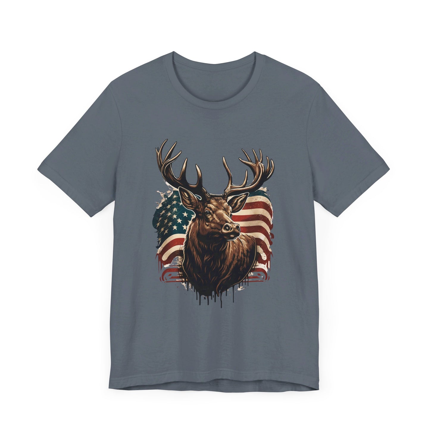 Flag & Elk Unisex Jersey Short Sleeve Tee