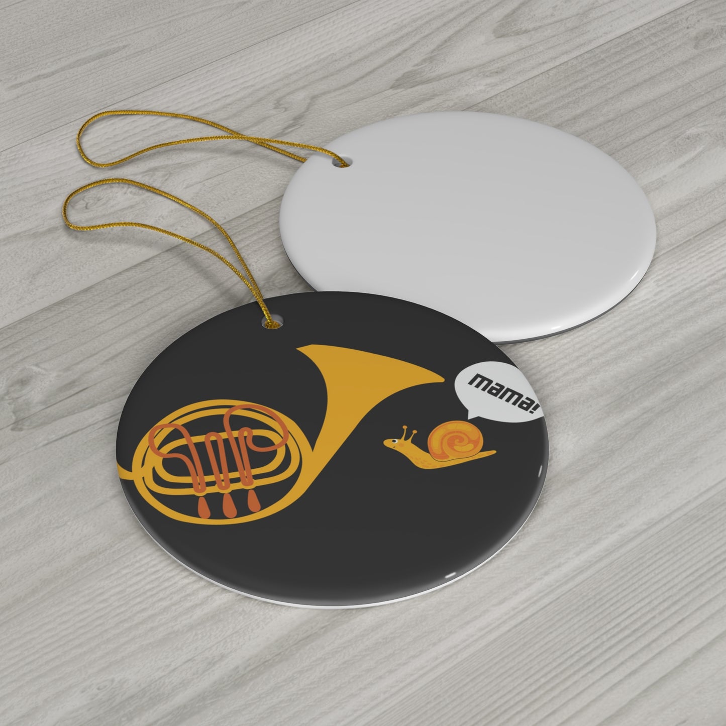 French horn mama Ceramic Ornament, 4 Shapes