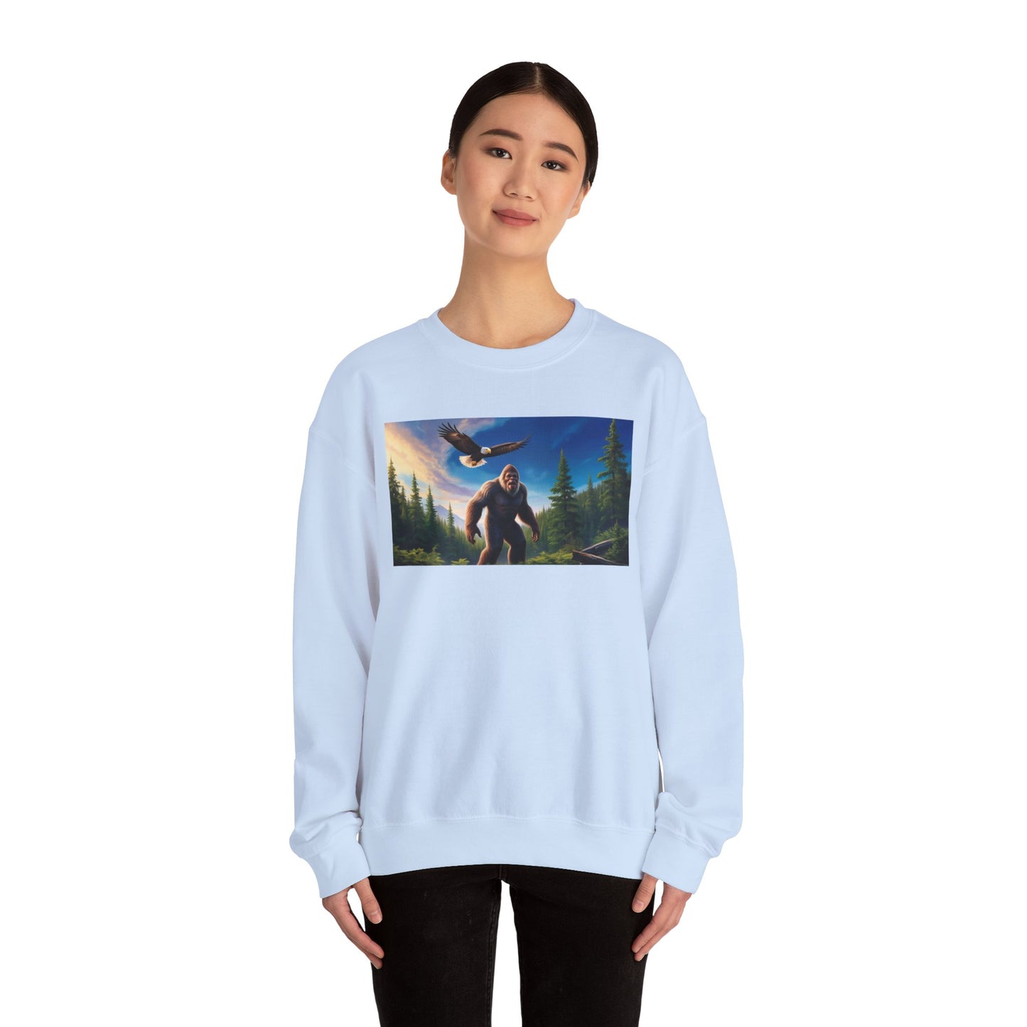Where eagles fly Sasquatch roams Unisex Heavy Blend™ Crewneck Sweatshirt