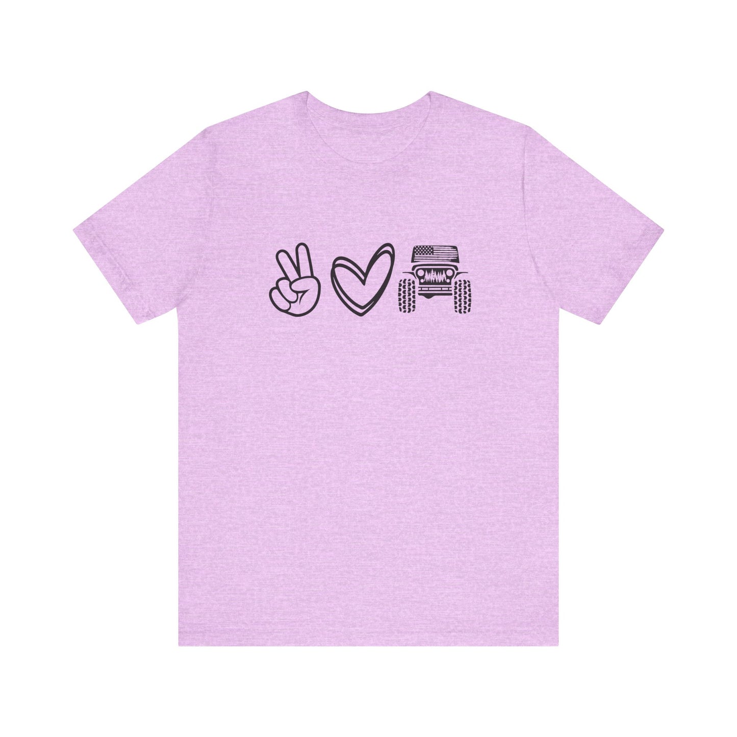 Peace Love and Offroad   Unisex Jersey Short Sleeve Tee