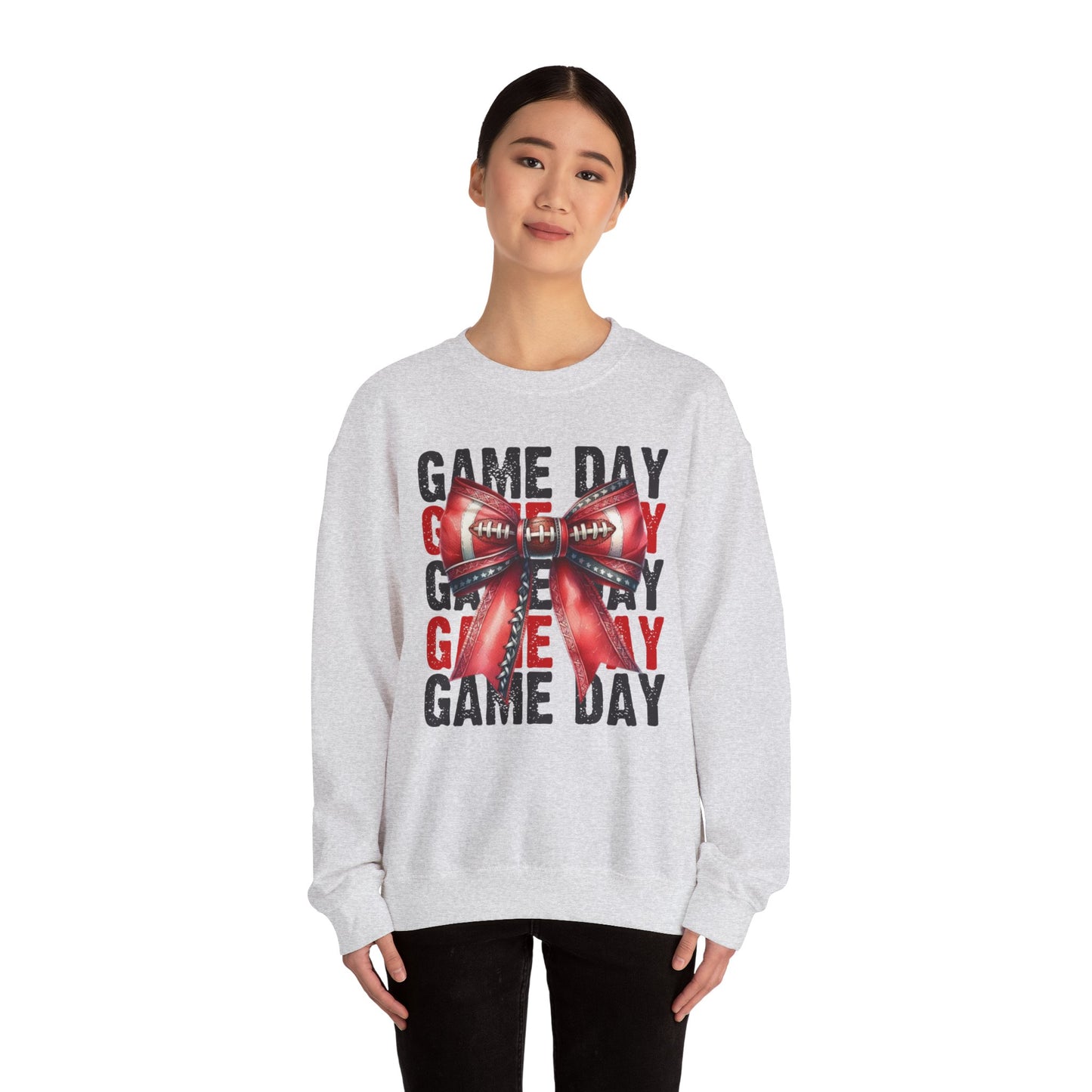 Game Day bow BLACK/RED   Unisex Heavy Blend™ Crewneck Sweatshirt