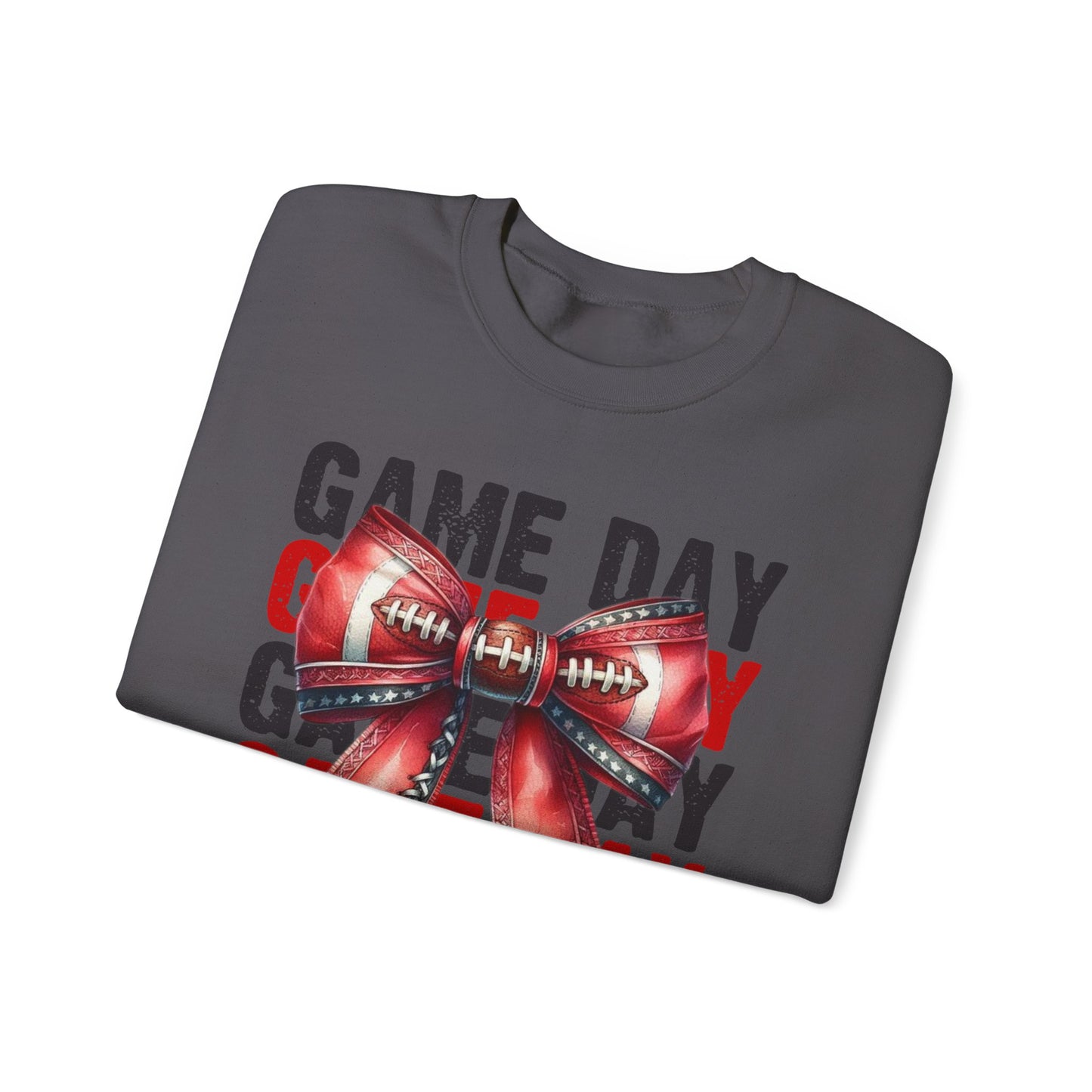 Game Day bow BLACK/RED   Unisex Heavy Blend™ Crewneck Sweatshirt