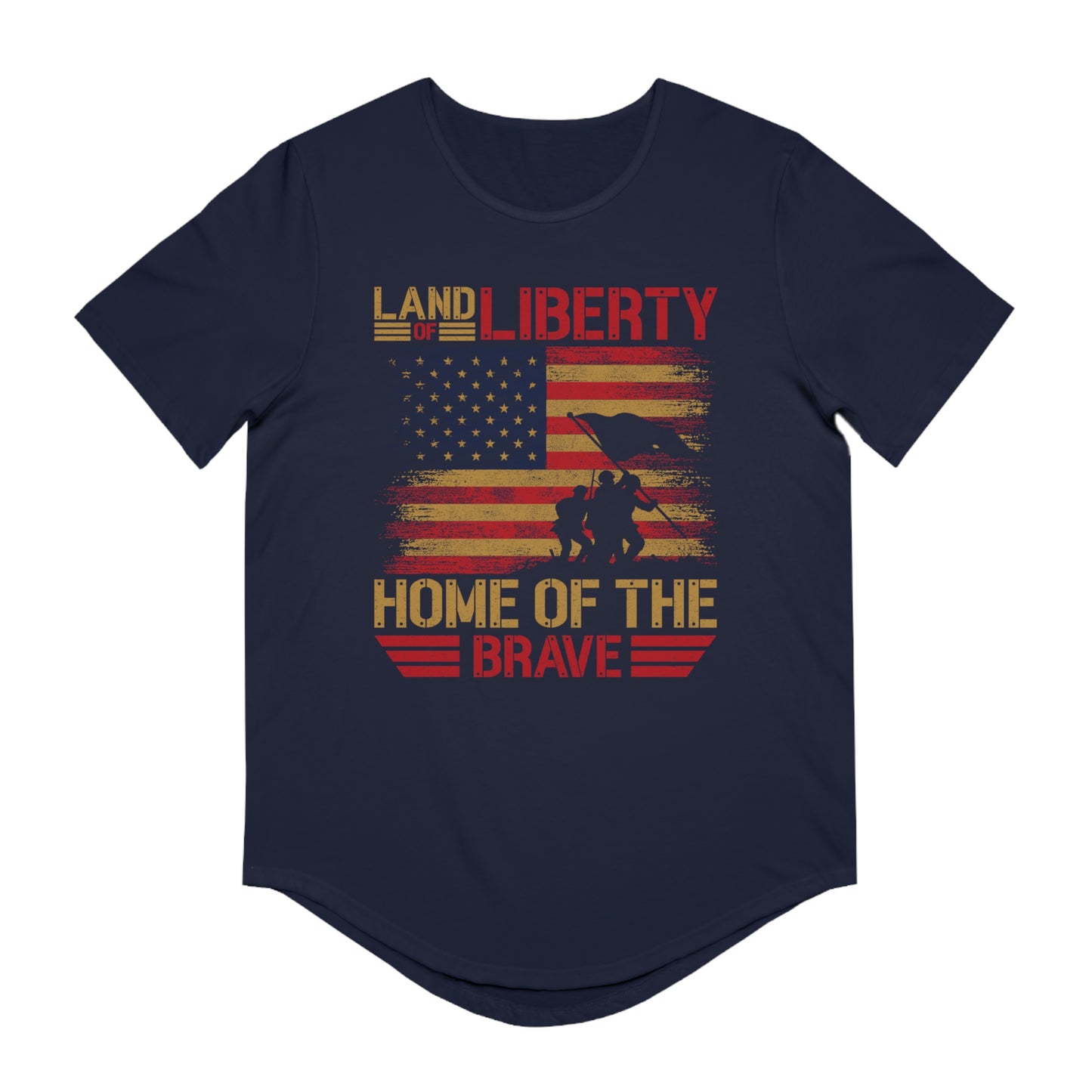 Home of the Brave  Men's Jersey Curved Hem Tee