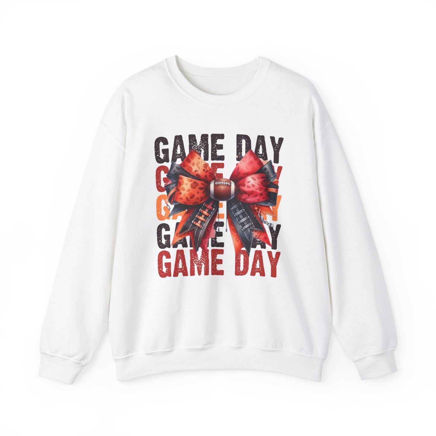 Game Day bow Red/ Black   Unisex Heavy Blend™ Crewneck Sweatshirt