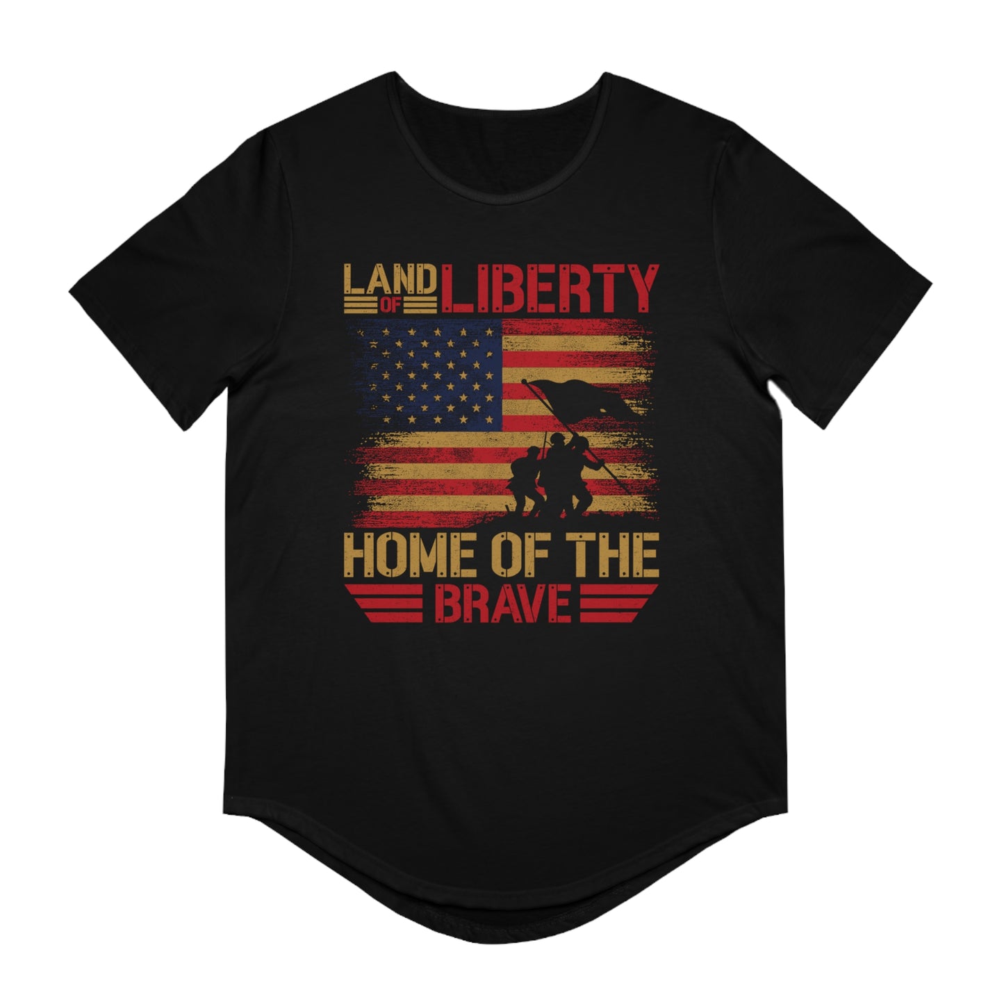 Home of the Brave  Men's Jersey Curved Hem Tee