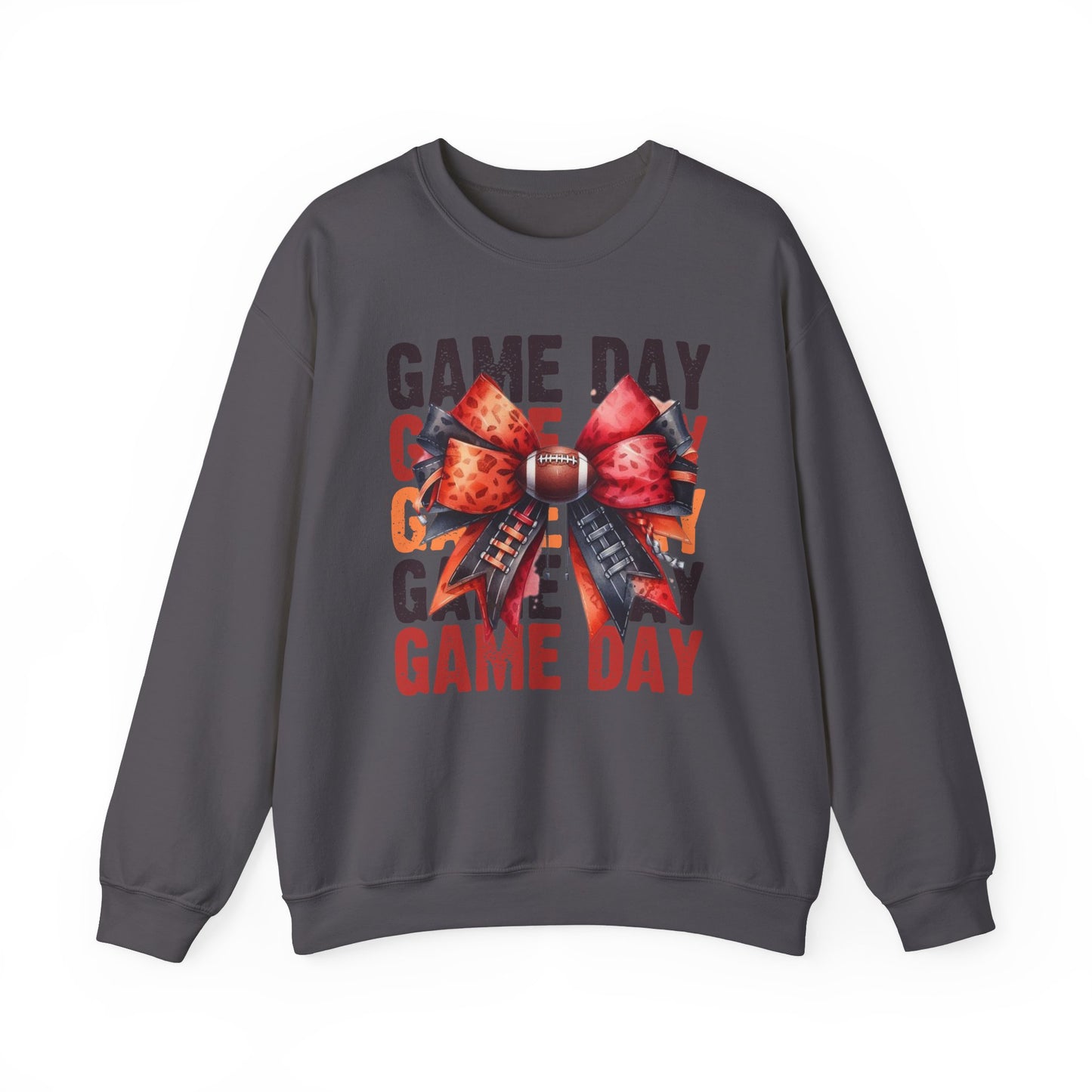 Game Day bow Red/ Black   Unisex Heavy Blend™ Crewneck Sweatshirt