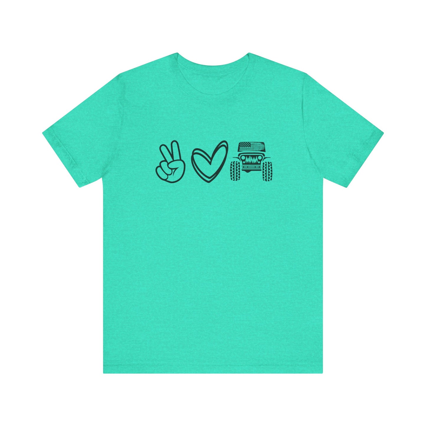 Peace Love and Offroad   Unisex Jersey Short Sleeve Tee