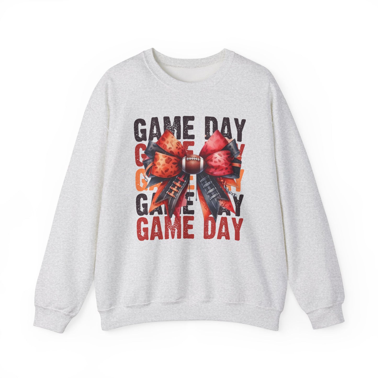 Game Day bow Red/ Black   Unisex Heavy Blend™ Crewneck Sweatshirt