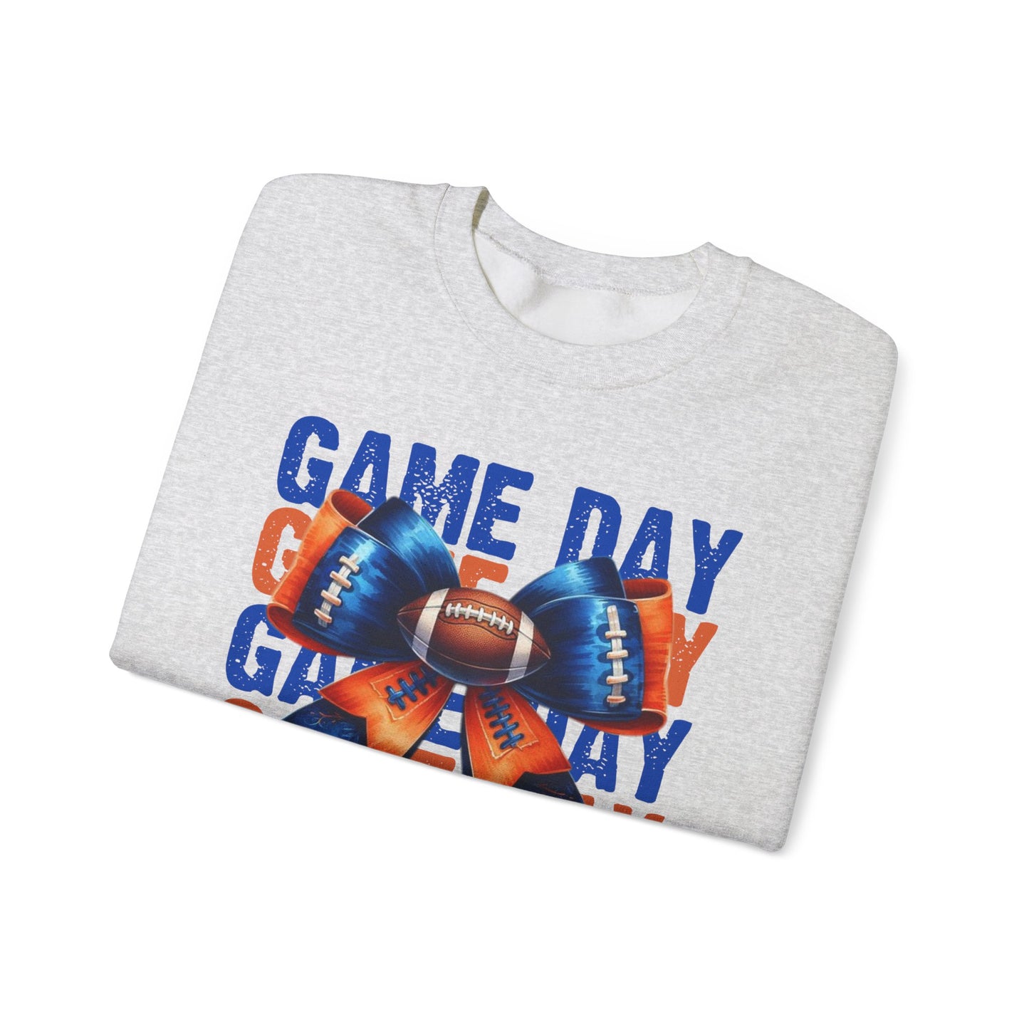 Game Day bow BLUE/ORANGE   Unisex Heavy Blend™ Crewneck Sweatshirt