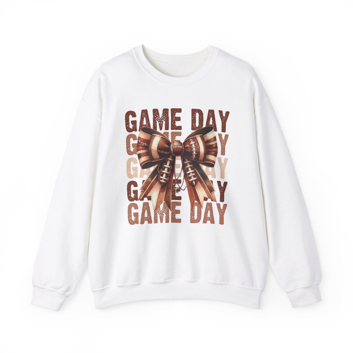 Game Day bow BROWN/TAN   Unisex Heavy Blend™ Crewneck Sweatshirt