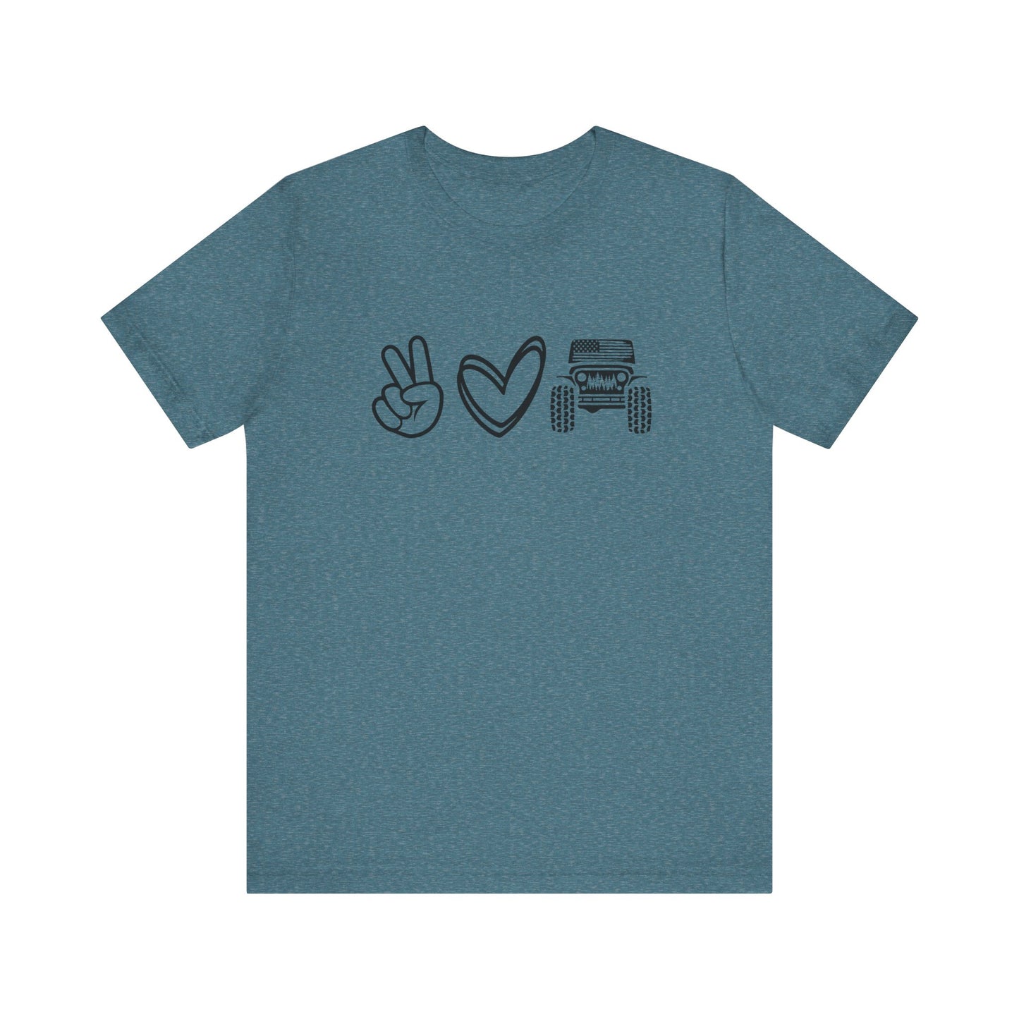 Peace Love and Offroad   Unisex Jersey Short Sleeve Tee