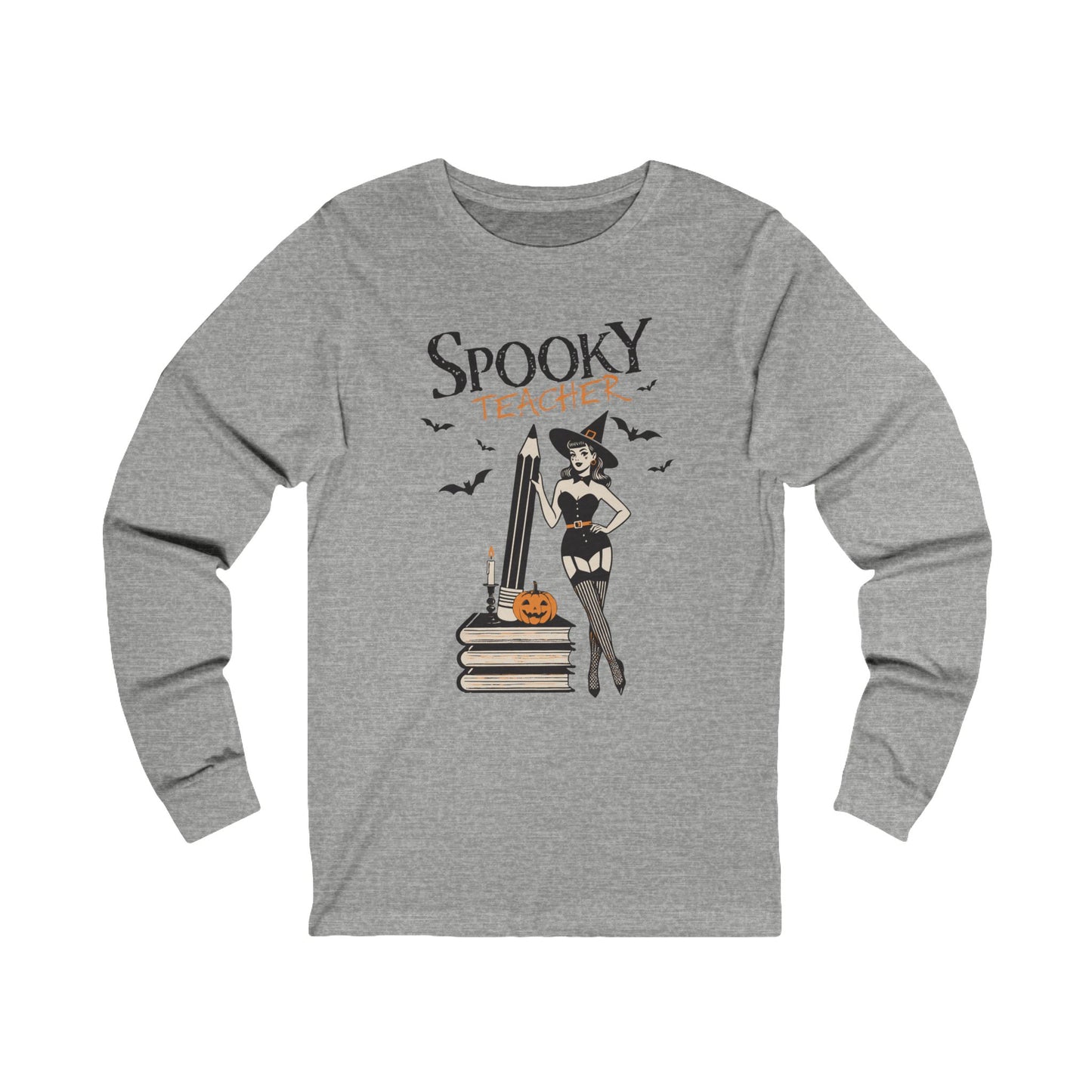 Spooky Teacher vintage Unisex Jersey Long Sleeve Tee