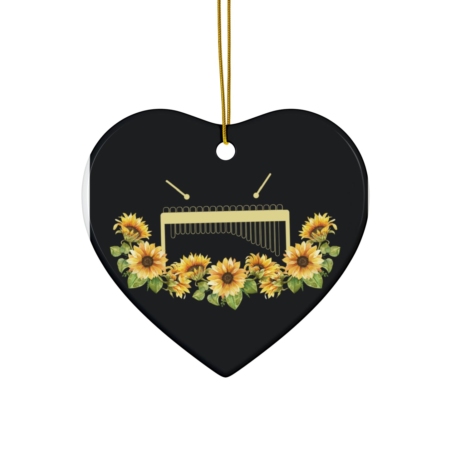 Marimba & sunflowers Ceramic Ornament, 4 Shapes