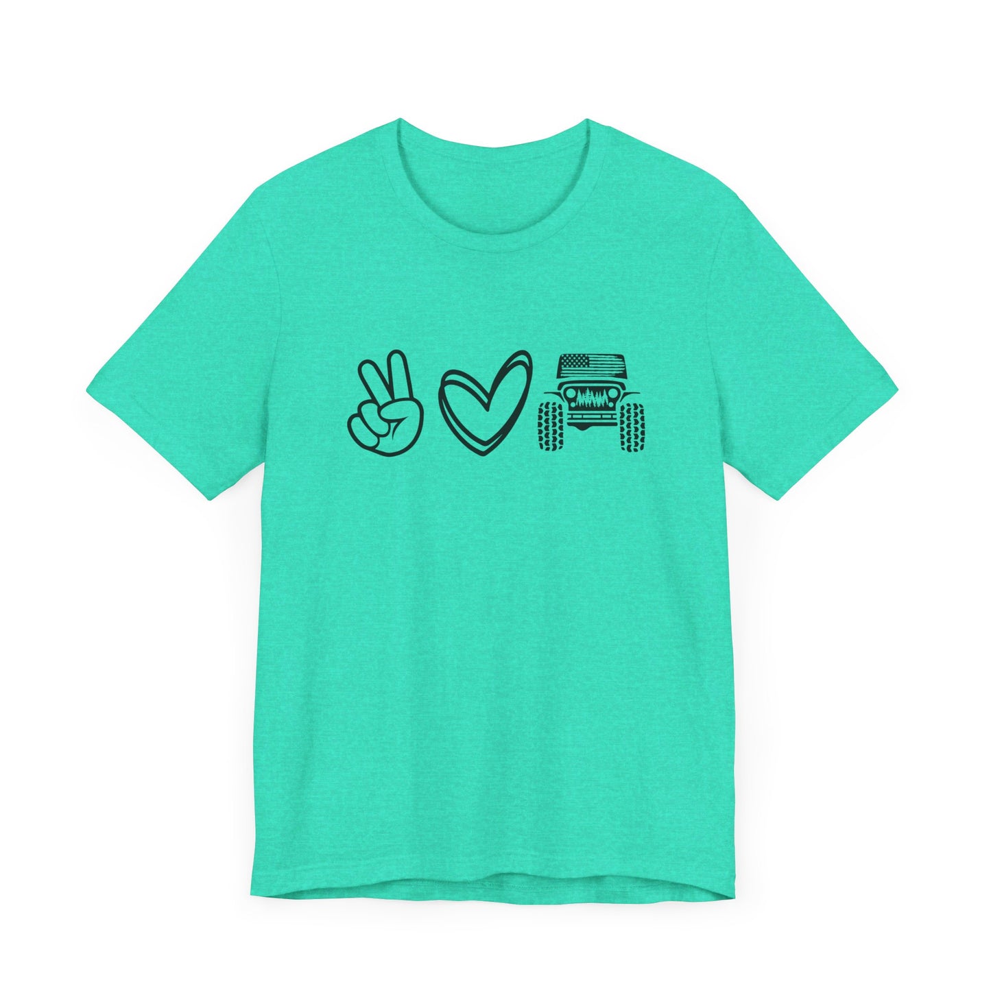 Peace Love and Offroad   Unisex Jersey Short Sleeve Tee