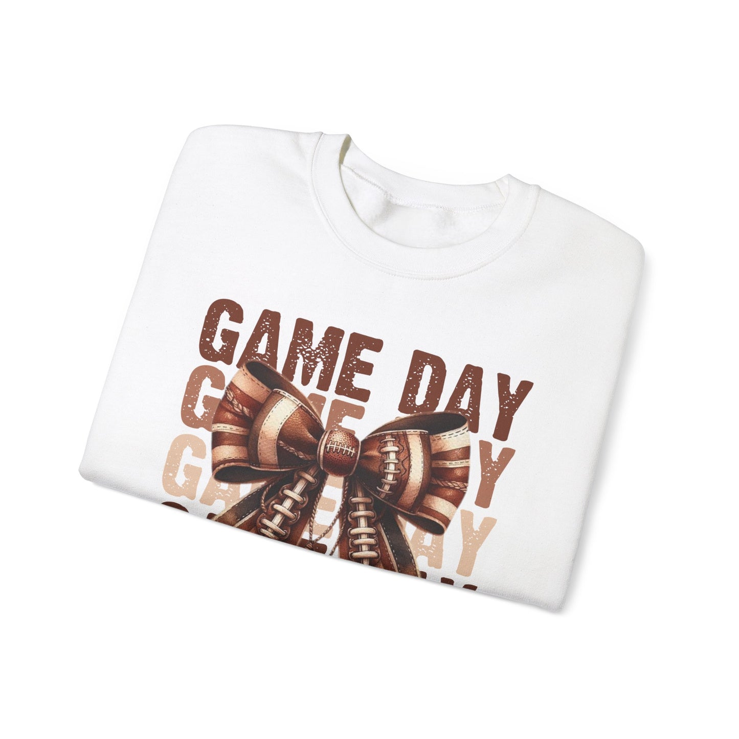 Game Day bow BROWN/TAN   Unisex Heavy Blend™ Crewneck Sweatshirt