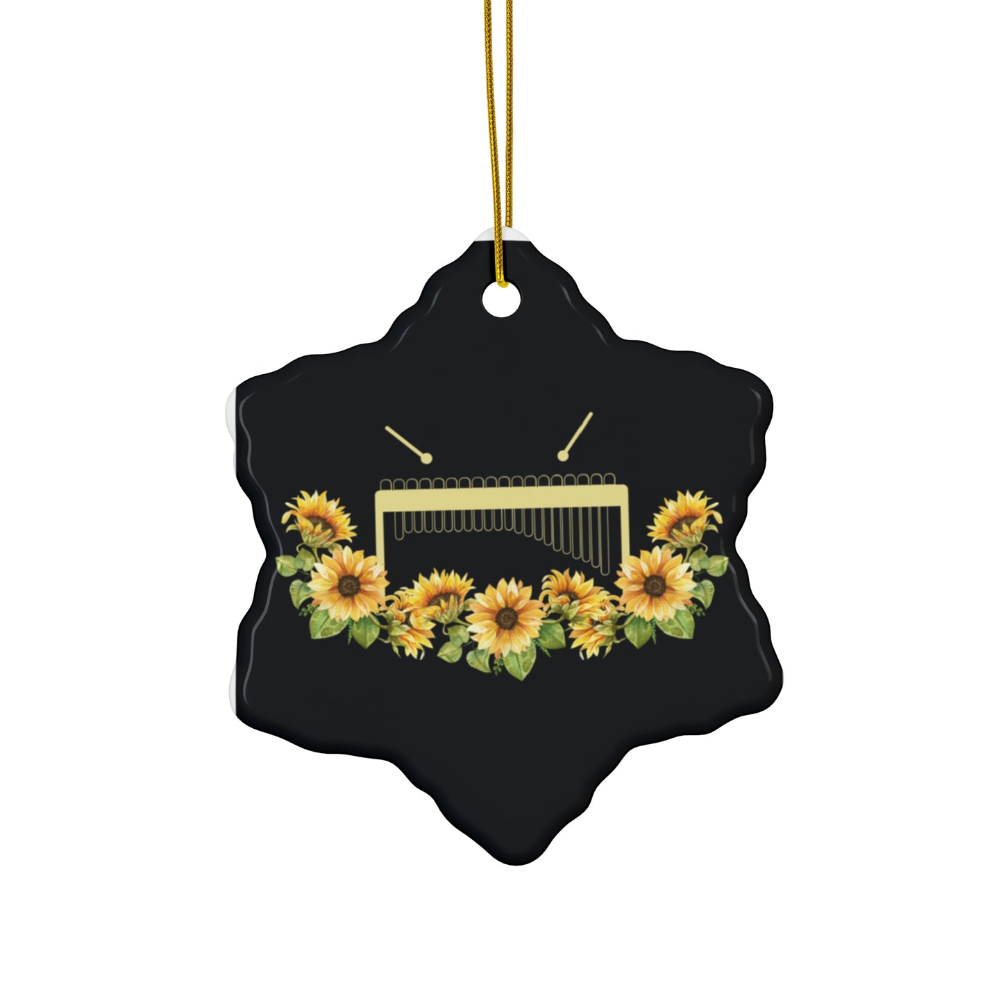 Marimba & sunflowers Ceramic Ornament, 4 Shapes