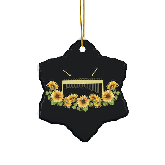 Marimba & sunflowers Ceramic Ornament, 4 Shapes