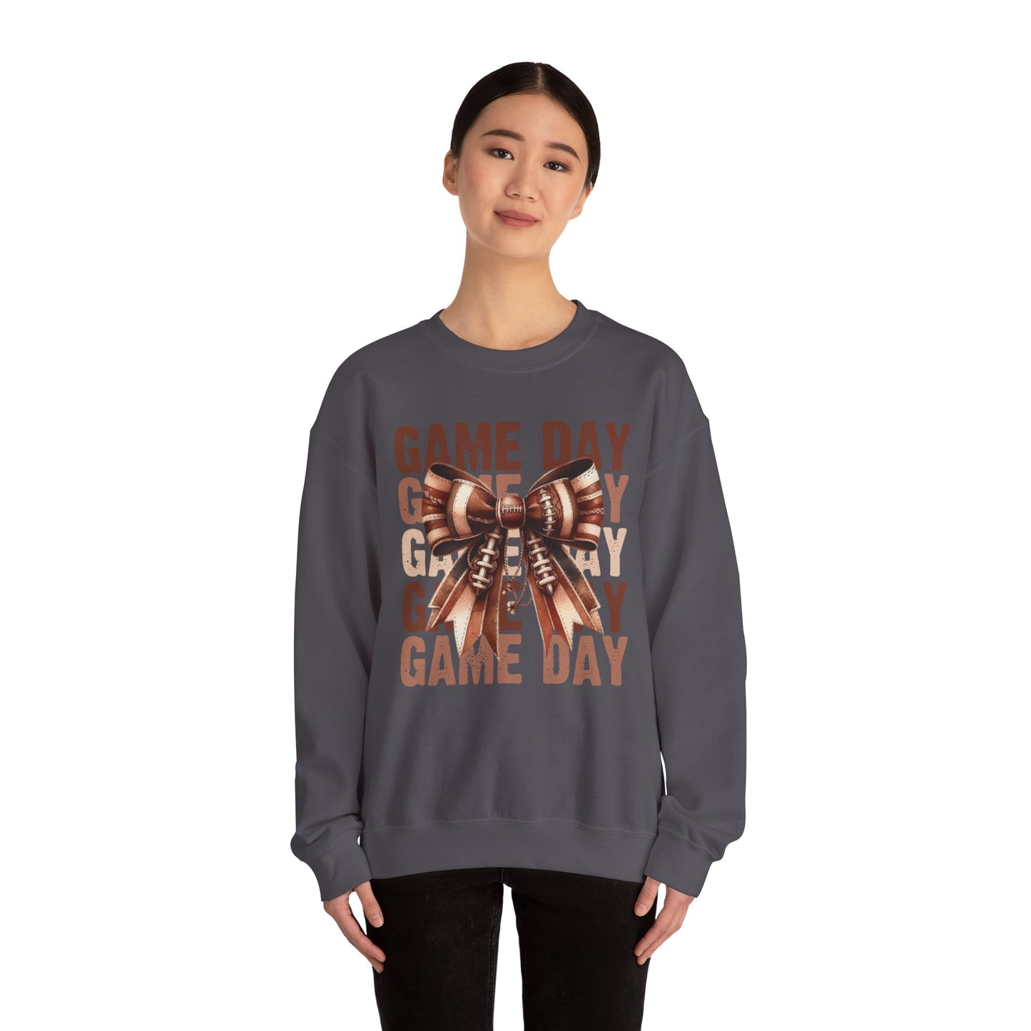 Game Day bow BROWN/TAN   Unisex Heavy Blend™ Crewneck Sweatshirt