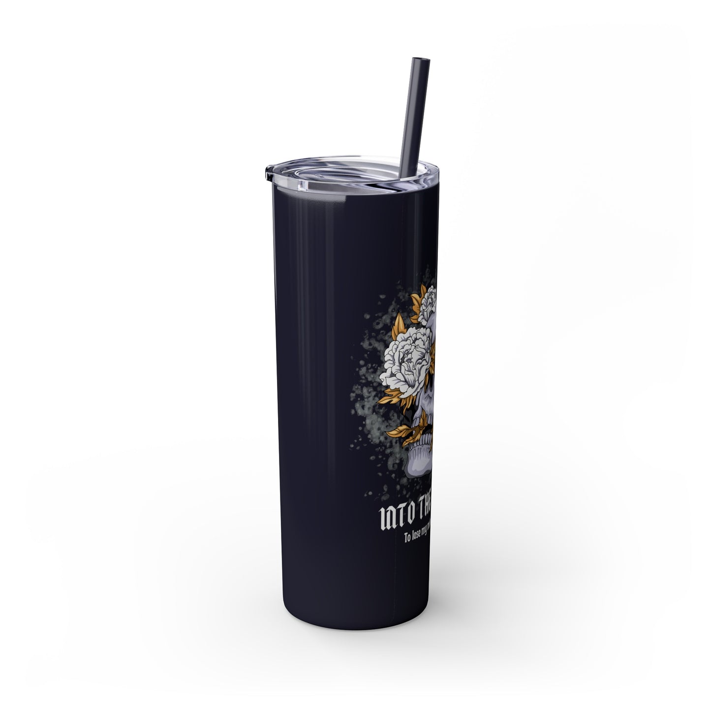 Cristal Skull Music  Skinny Tumbler with Straw, 20oz