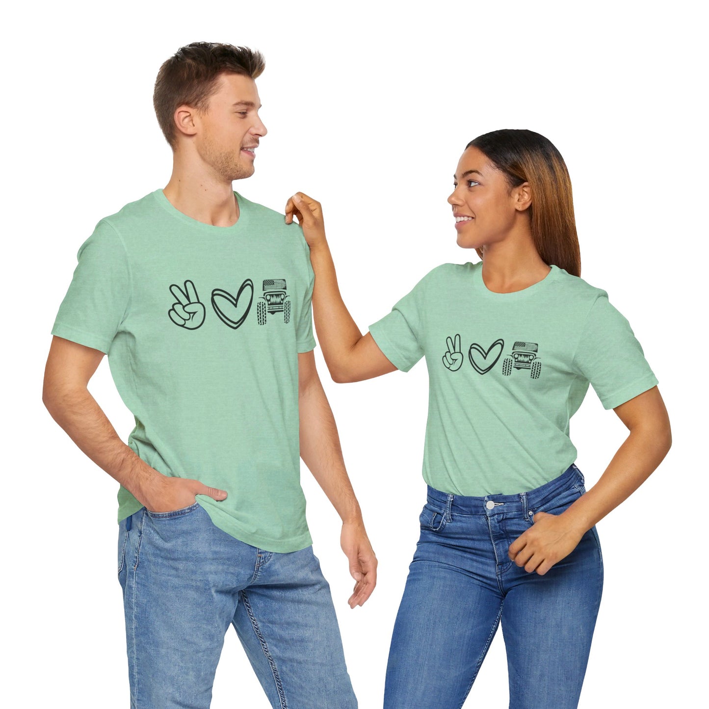 Peace Love and Offroad   Unisex Jersey Short Sleeve Tee