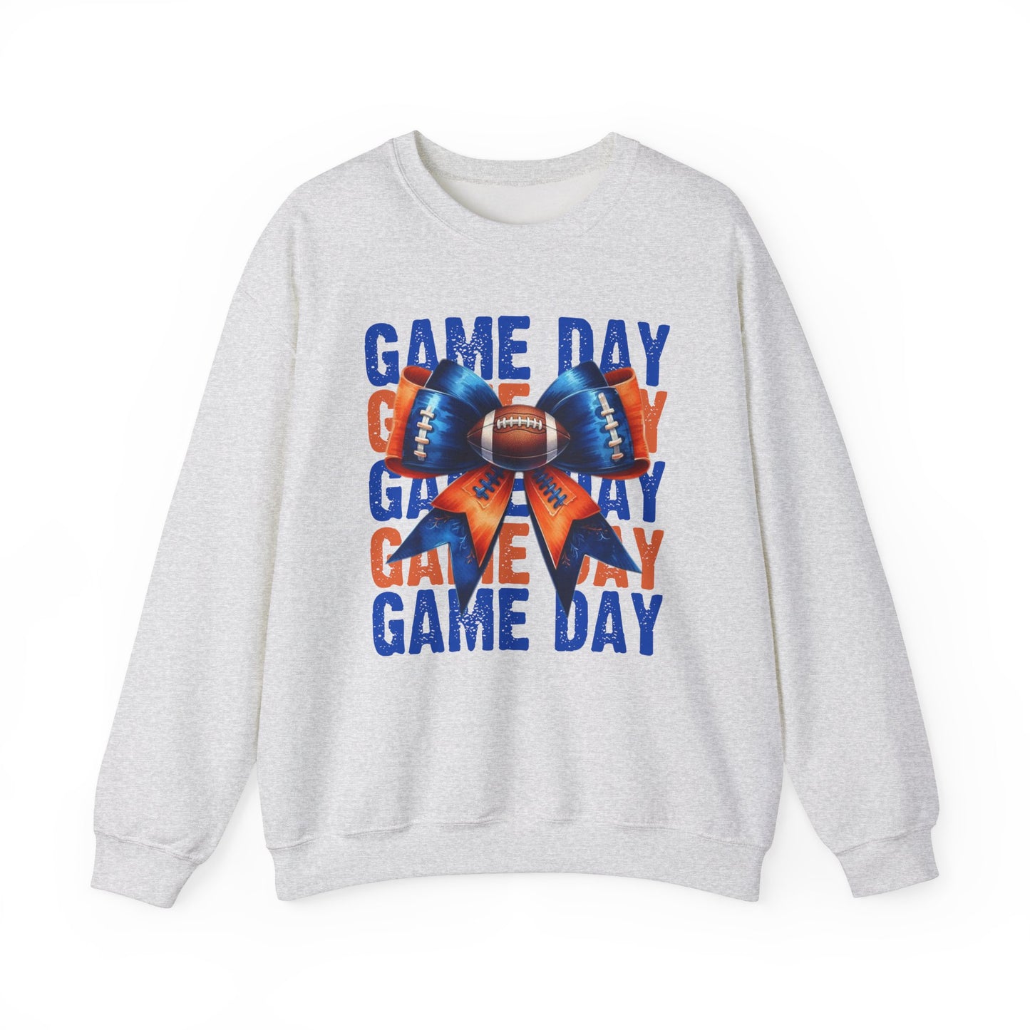 Game Day bow BLUE/ORANGE   Unisex Heavy Blend™ Crewneck Sweatshirt