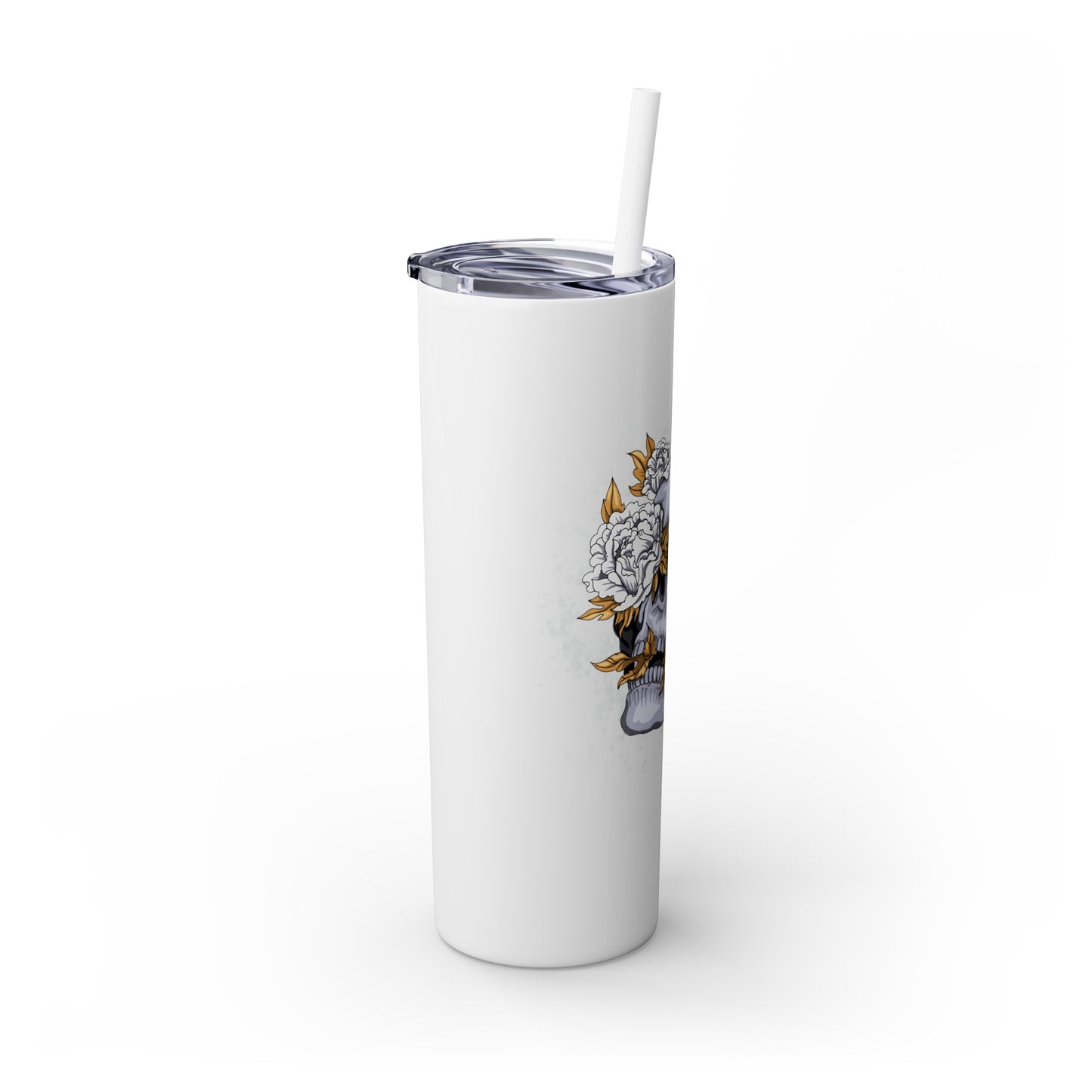 Cristal Skull Music  Skinny Tumbler with Straw, 20oz