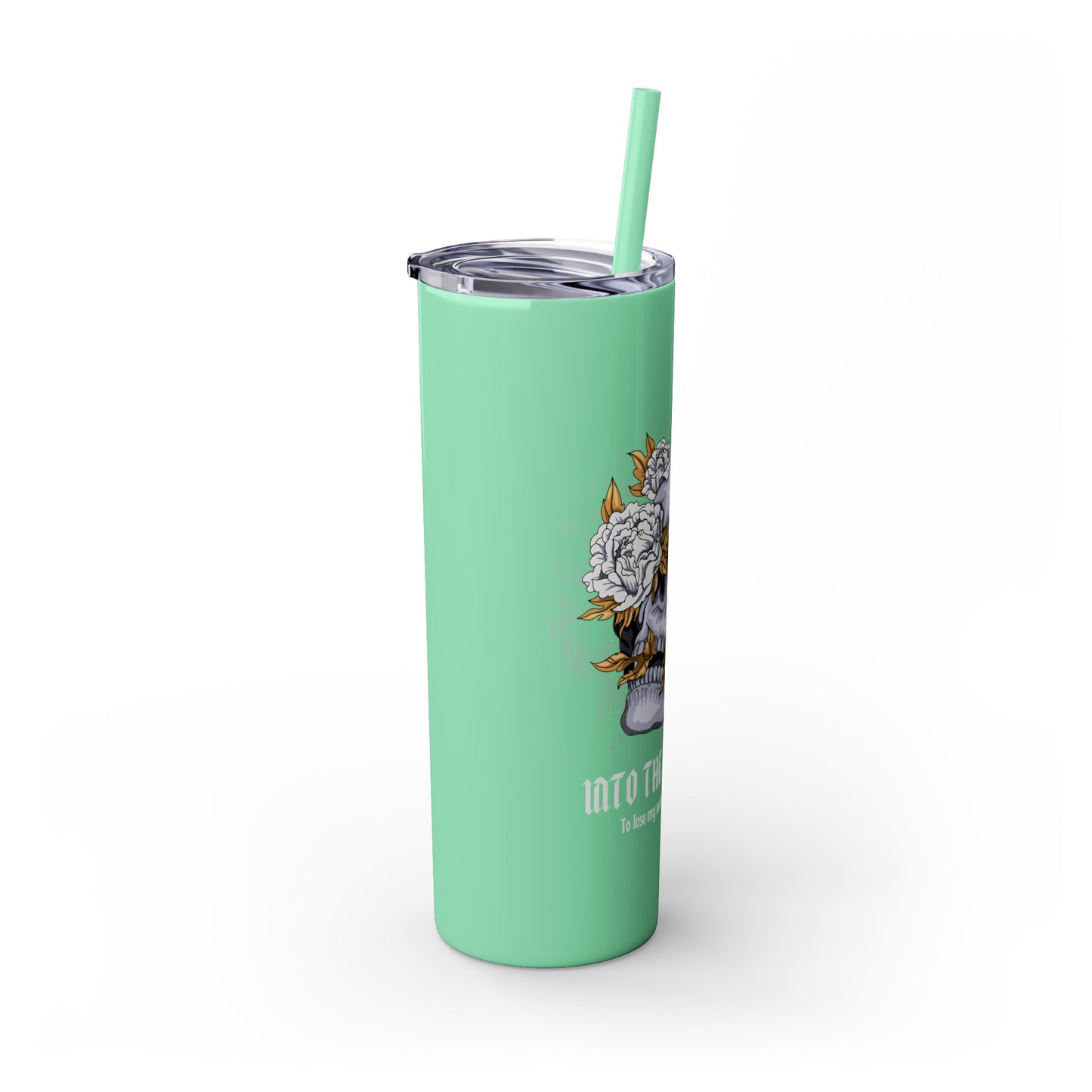 Cristal Skull Music  Skinny Tumbler with Straw, 20oz