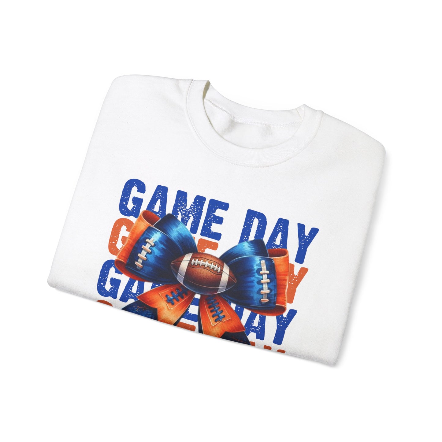 Game Day bow BLUE/ORANGE   Unisex Heavy Blend™ Crewneck Sweatshirt