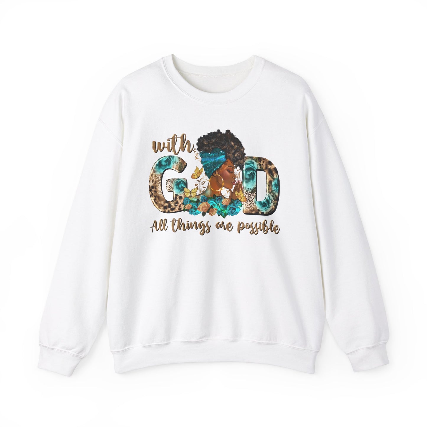 With God all things are possible Unisex Heavy Blend™ Crewneck Sweatshirt