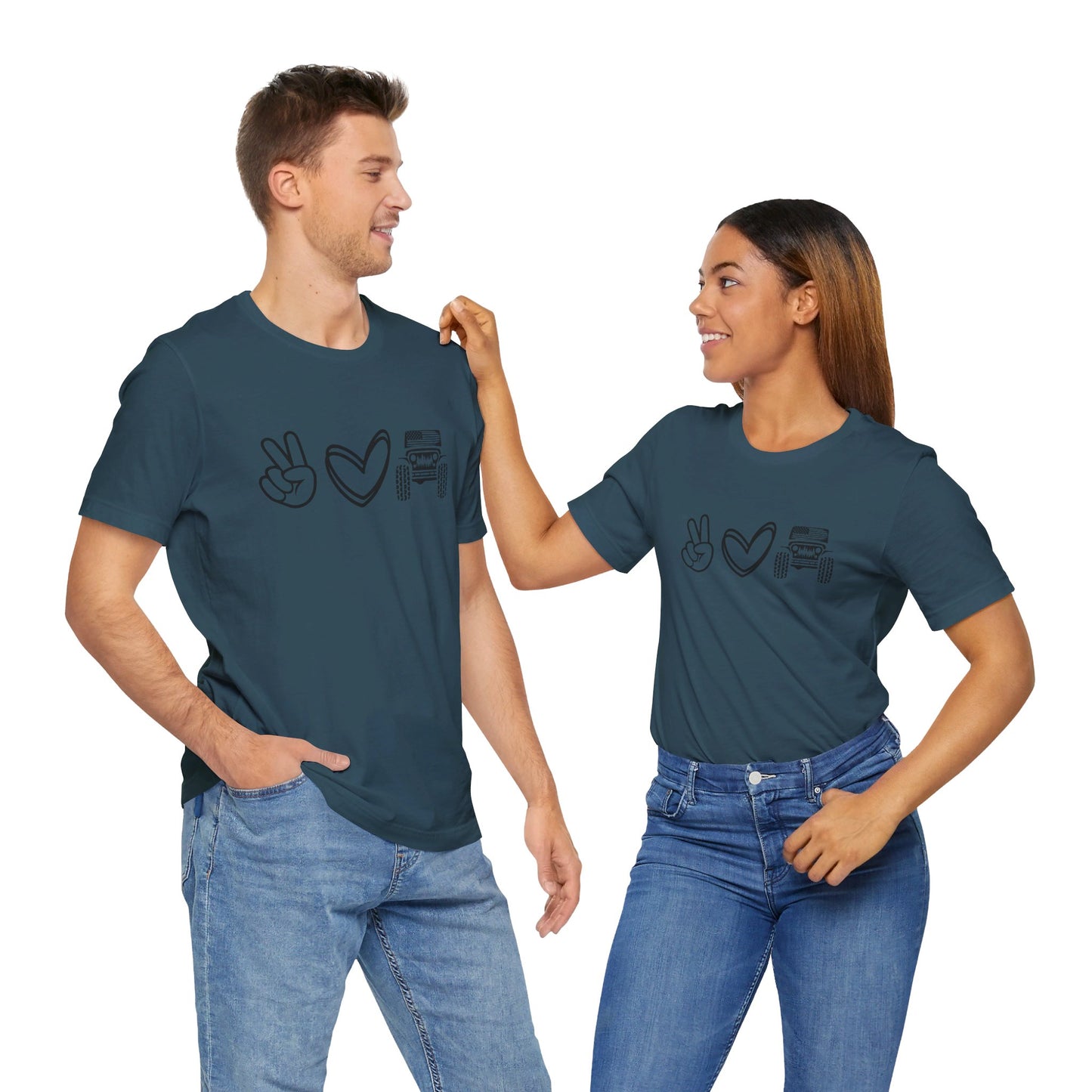 Peace Love and Offroad   Unisex Jersey Short Sleeve Tee