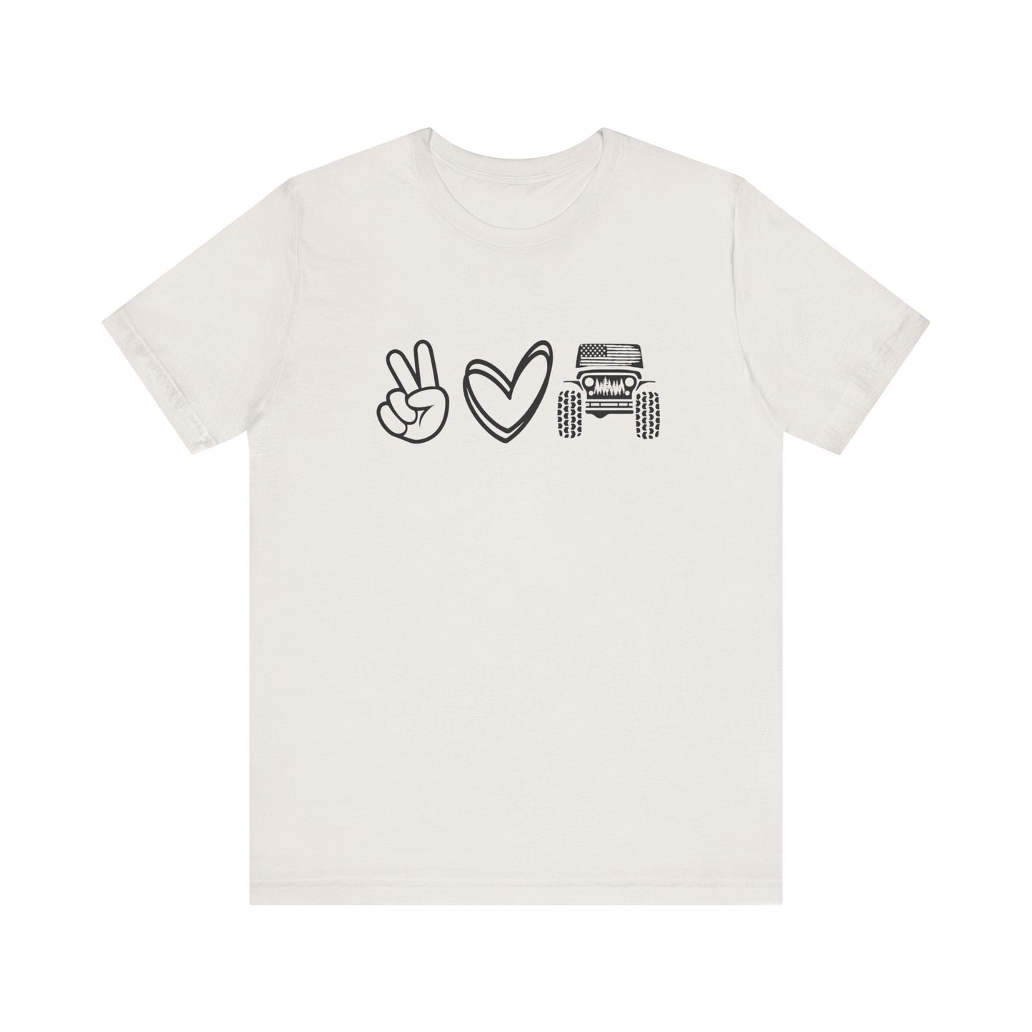 Peace Love and Offroad   Unisex Jersey Short Sleeve Tee