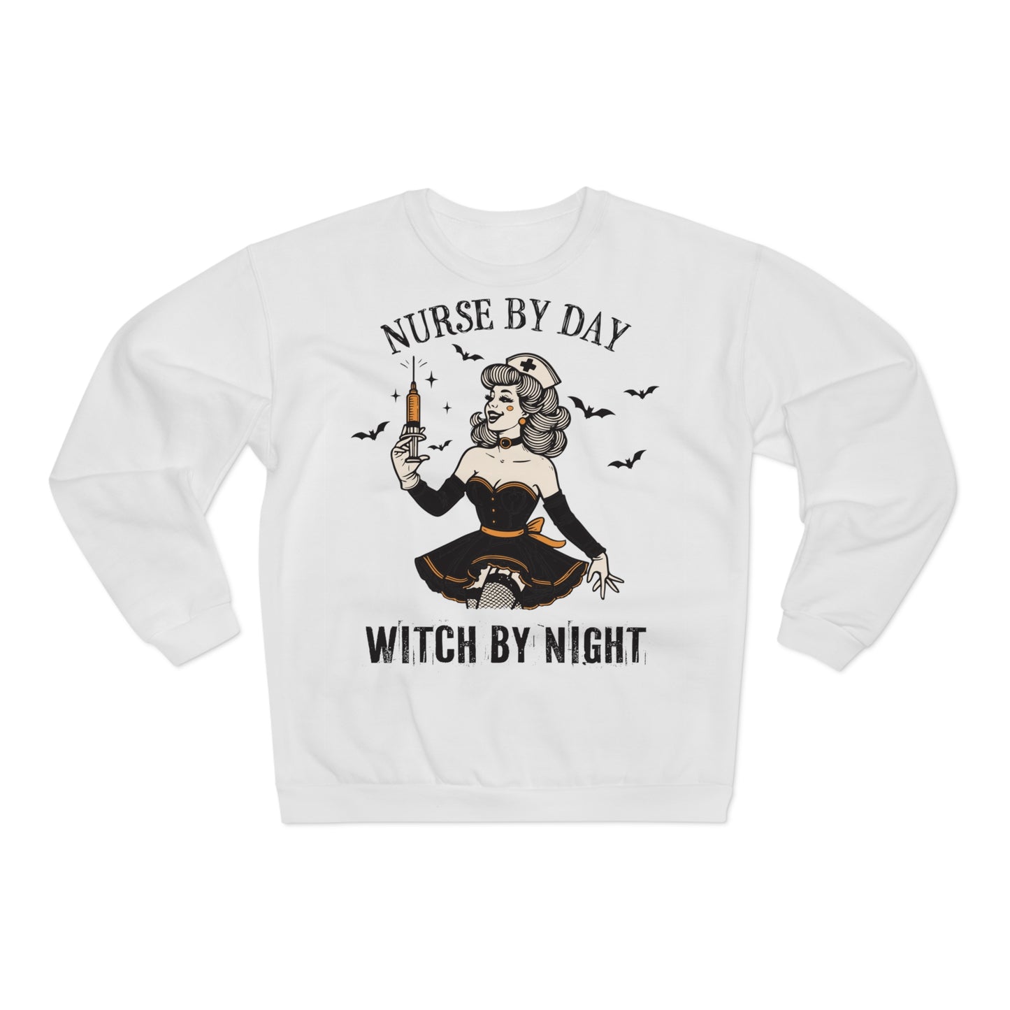 Nurse by Day, Witch by Night vintage Unisex Crew Neck Sweatshirt (EU)