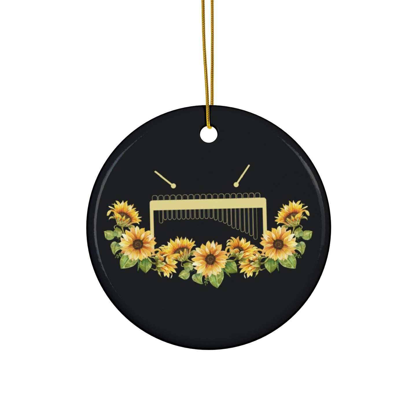 Marimba & sunflowers Ceramic Ornament, 4 Shapes