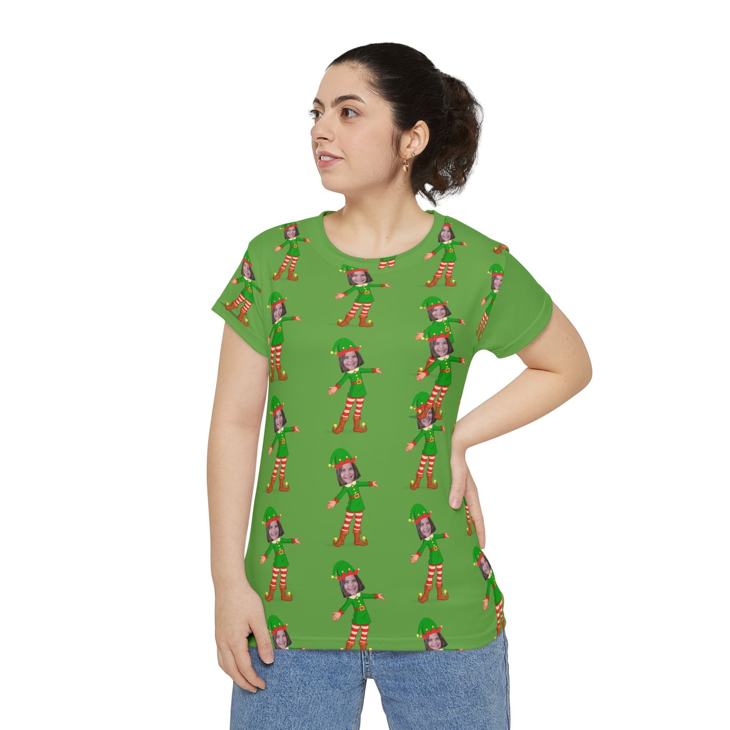 Youngest Elf Women's Short Sleeve Shirt (AOP)