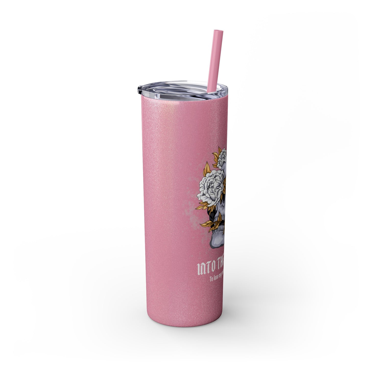 Cristal Skull Music  Skinny Tumbler with Straw, 20oz