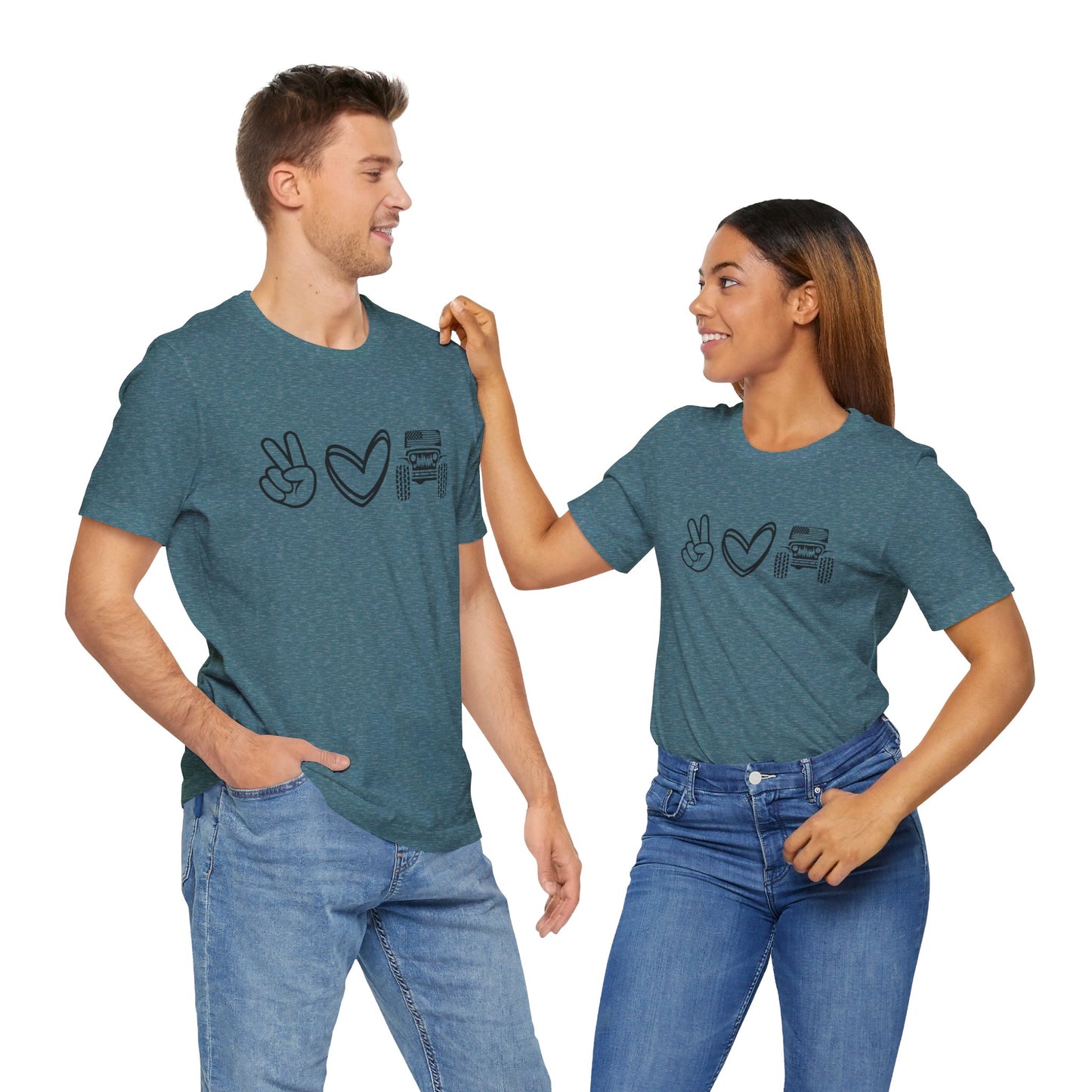 Peace Love and Offroad   Unisex Jersey Short Sleeve Tee