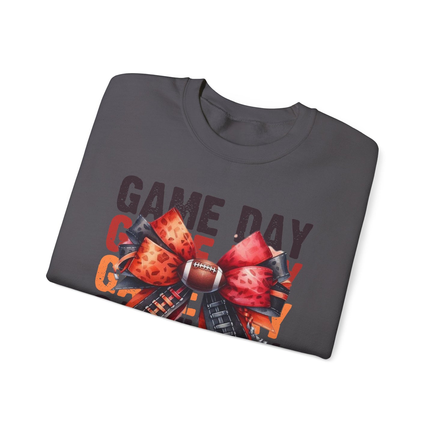 Game Day bow Red/ Black   Unisex Heavy Blend™ Crewneck Sweatshirt