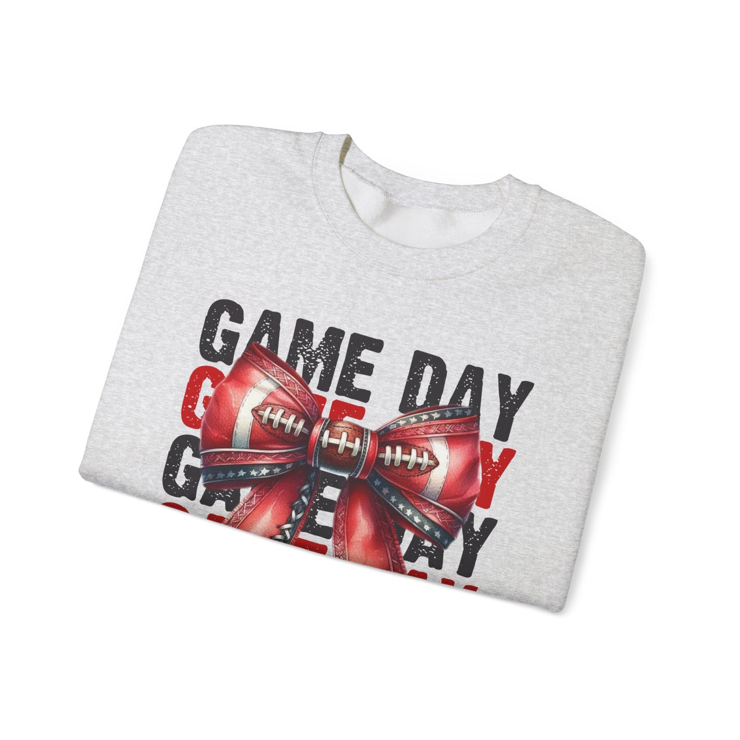 Game Day bow BLACK/RED   Unisex Heavy Blend™ Crewneck Sweatshirt