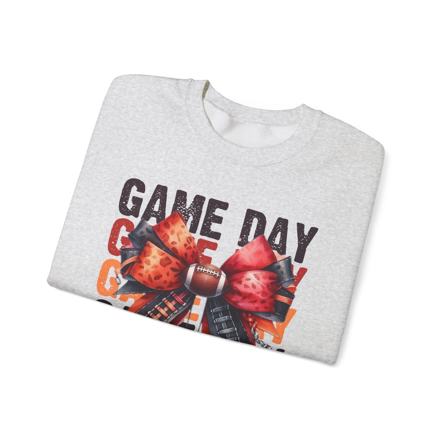 Game Day bow Red/ Black   Unisex Heavy Blend™ Crewneck Sweatshirt