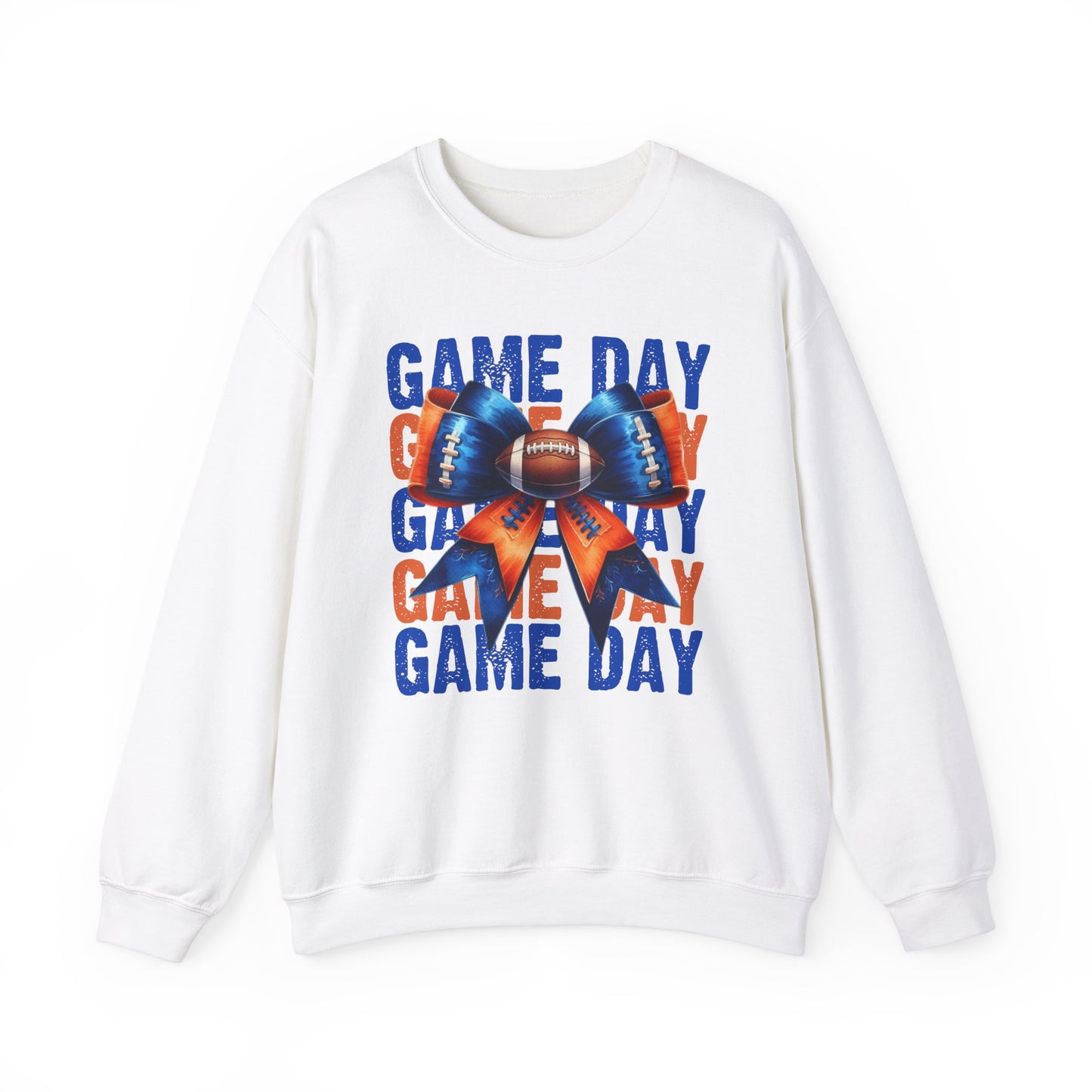 Game Day bow BLUE/ORANGE   Unisex Heavy Blend™ Crewneck Sweatshirt